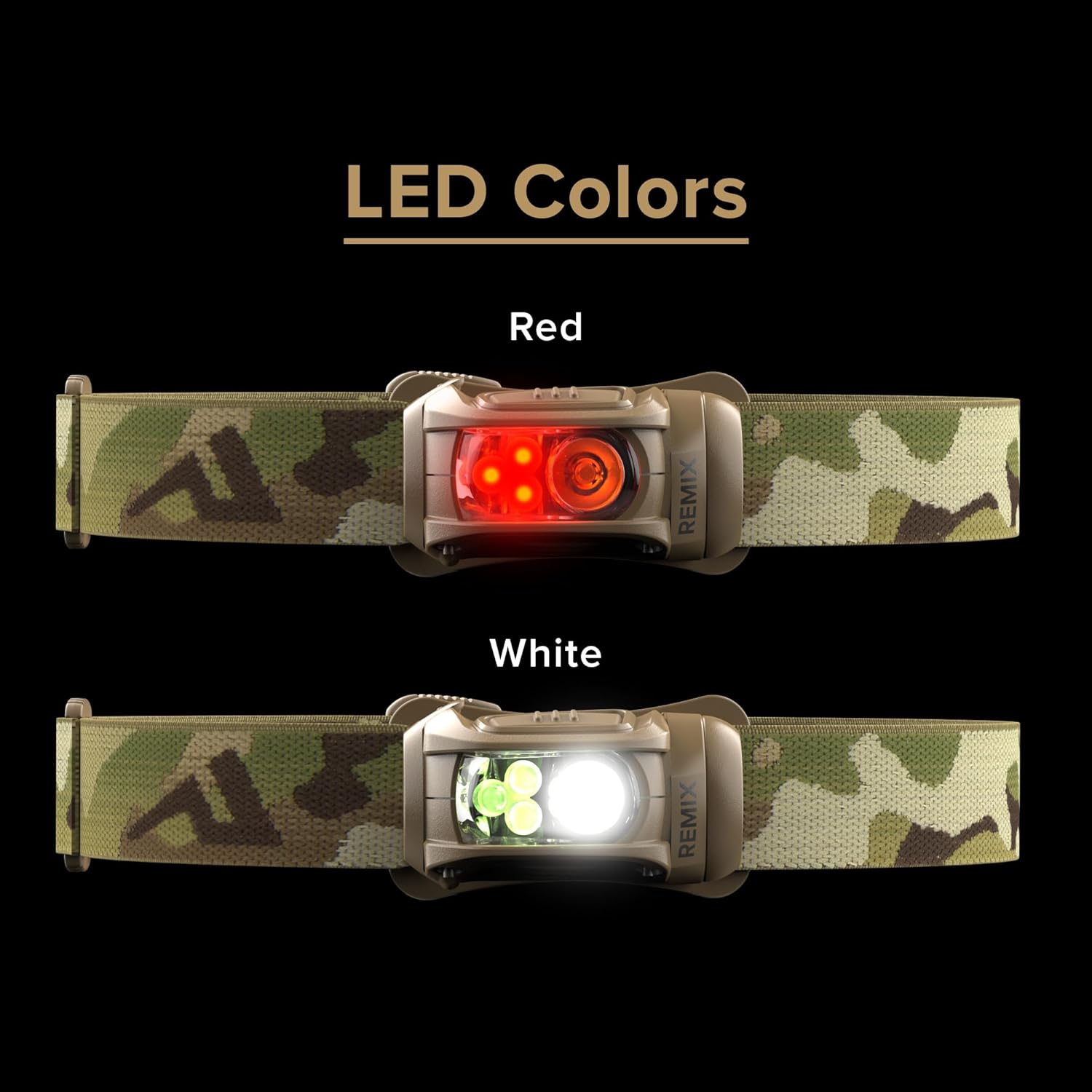 Princeton Tec Remix 450 Lumens Multi-Cam Red LED Headlamp