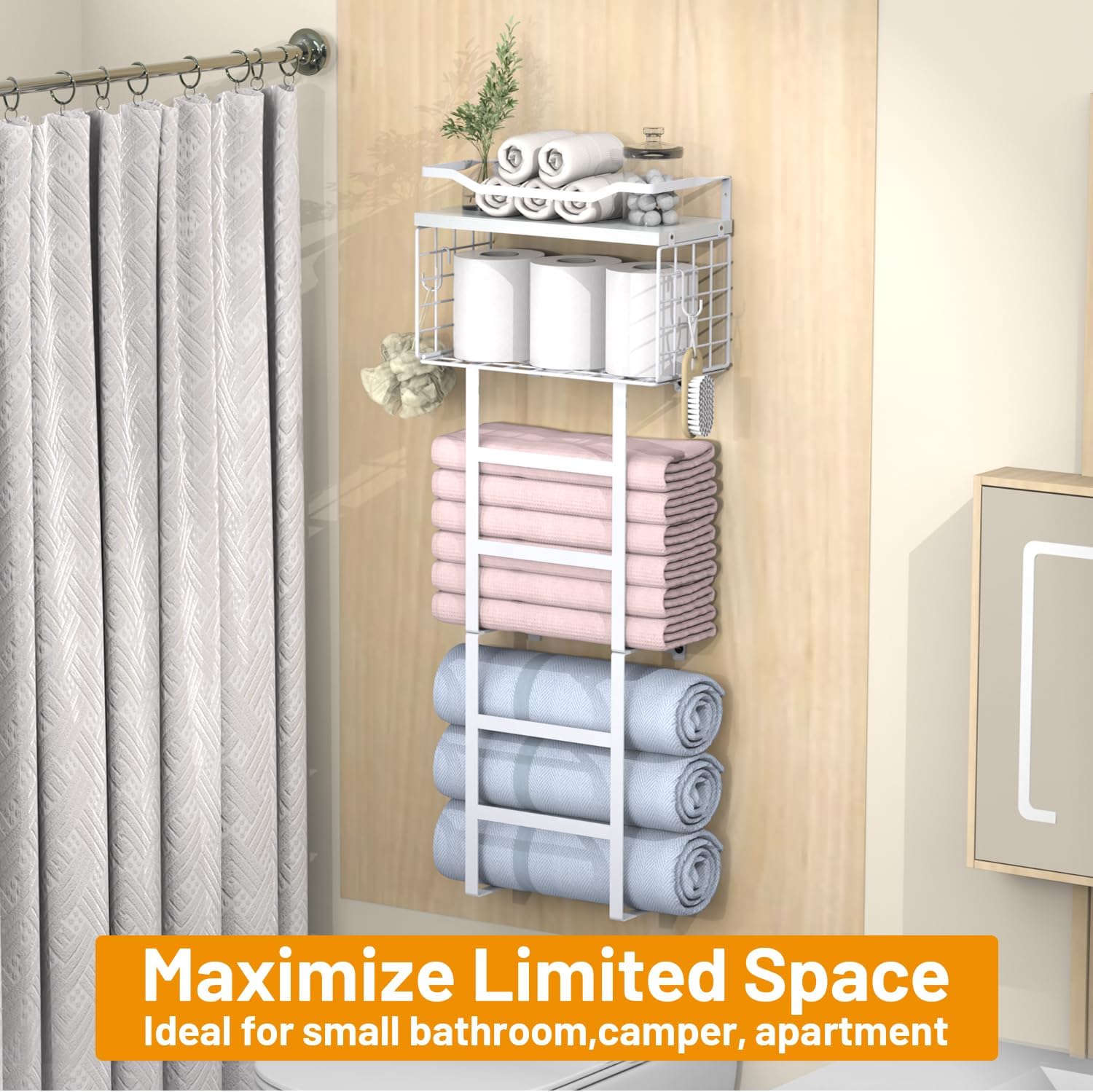 Perfect 34inch Towel Rack for Bathroom Storage