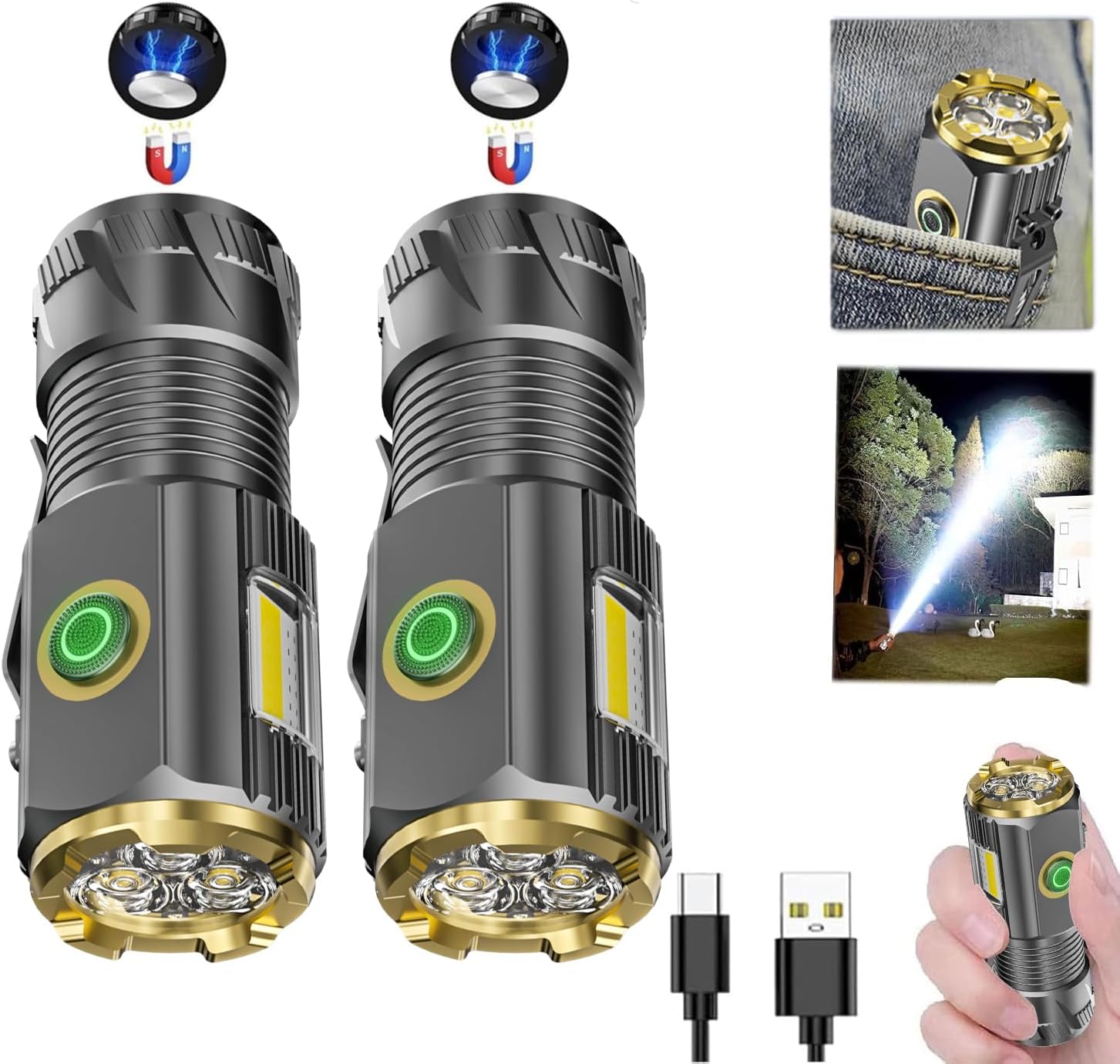 Rechargeable Mini LED Flashlight with 9000 Lumens
