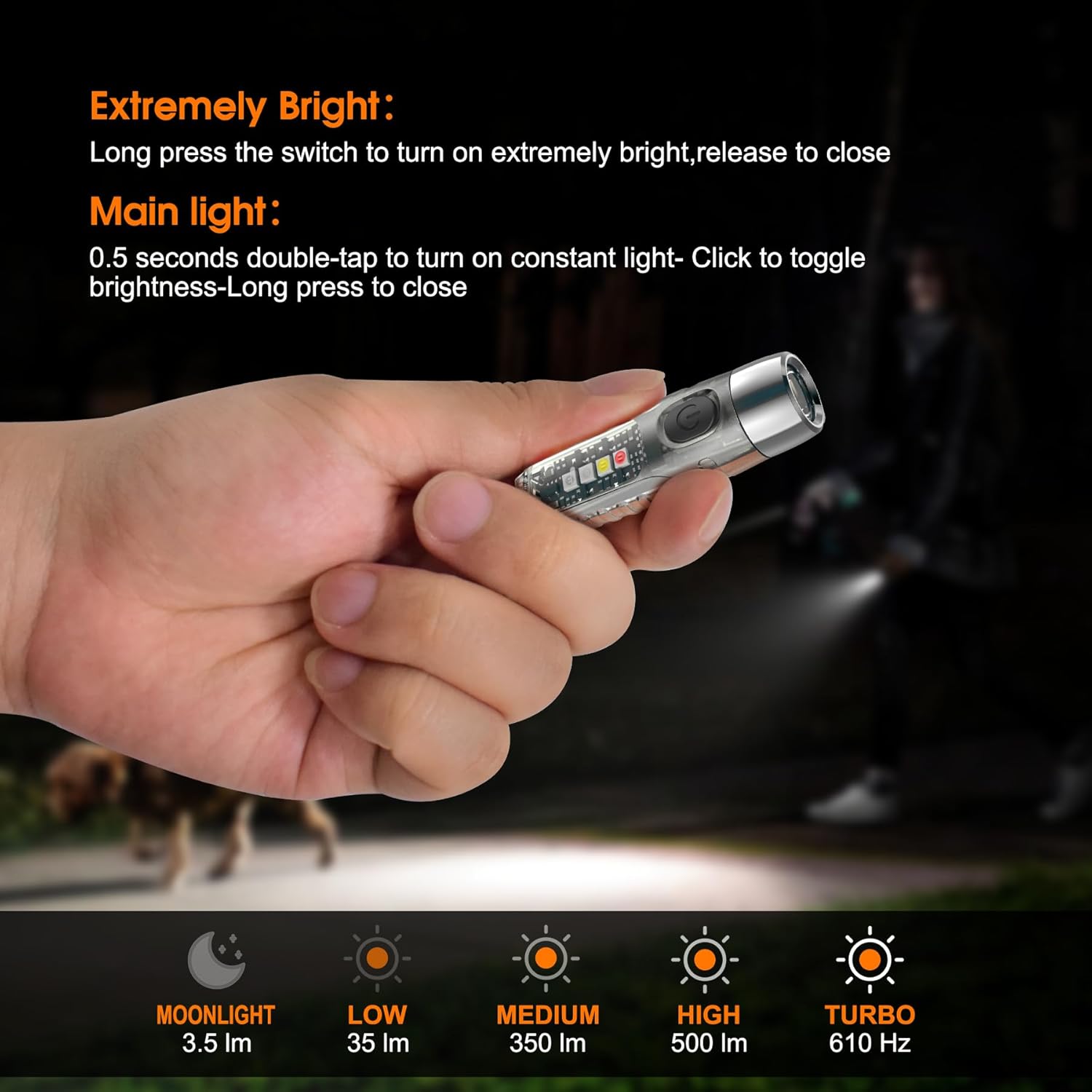 TUNENGE S12Plus Compact Rechargeable Multifunctional Outdoor Flashlight
