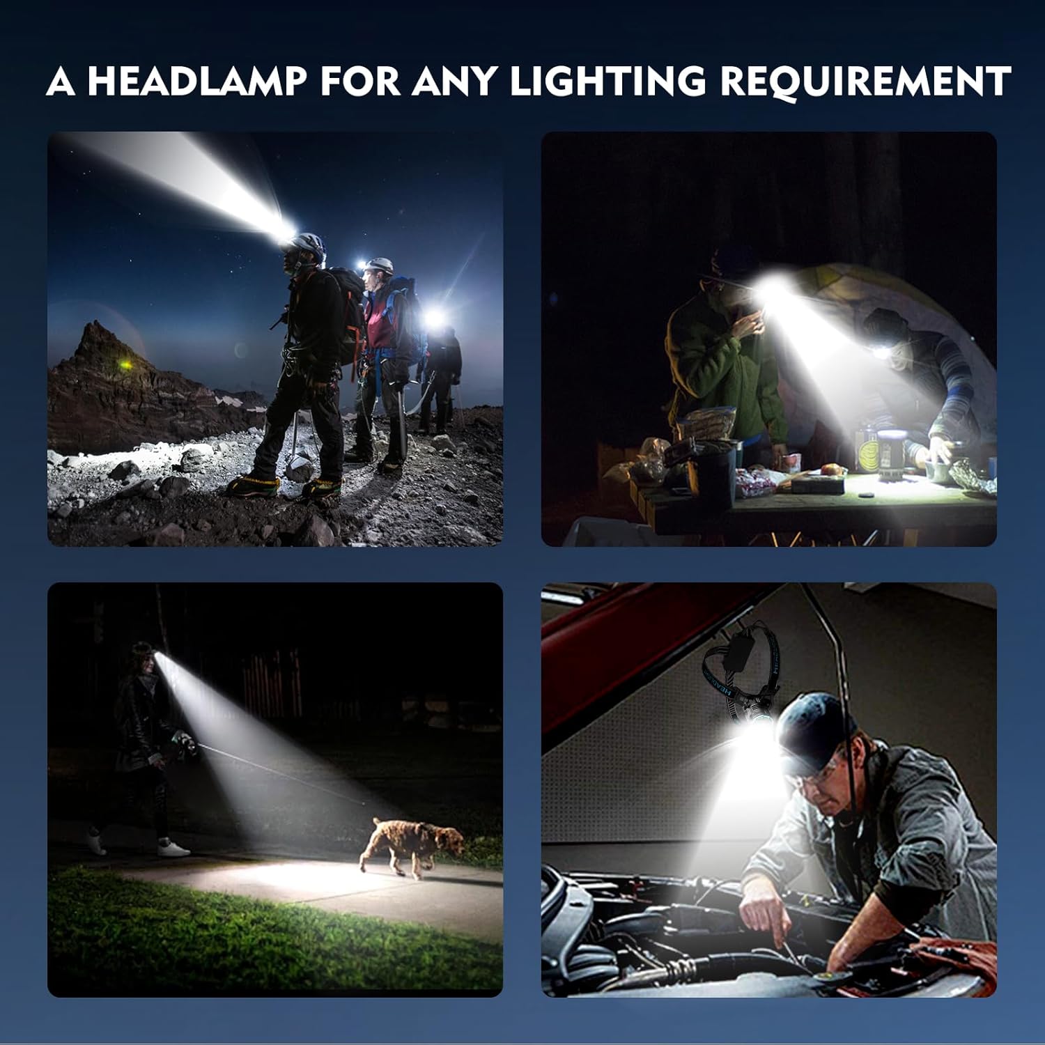 XILUO 300000 LM Red Headlamp - 7 Modes Adjustable Angle