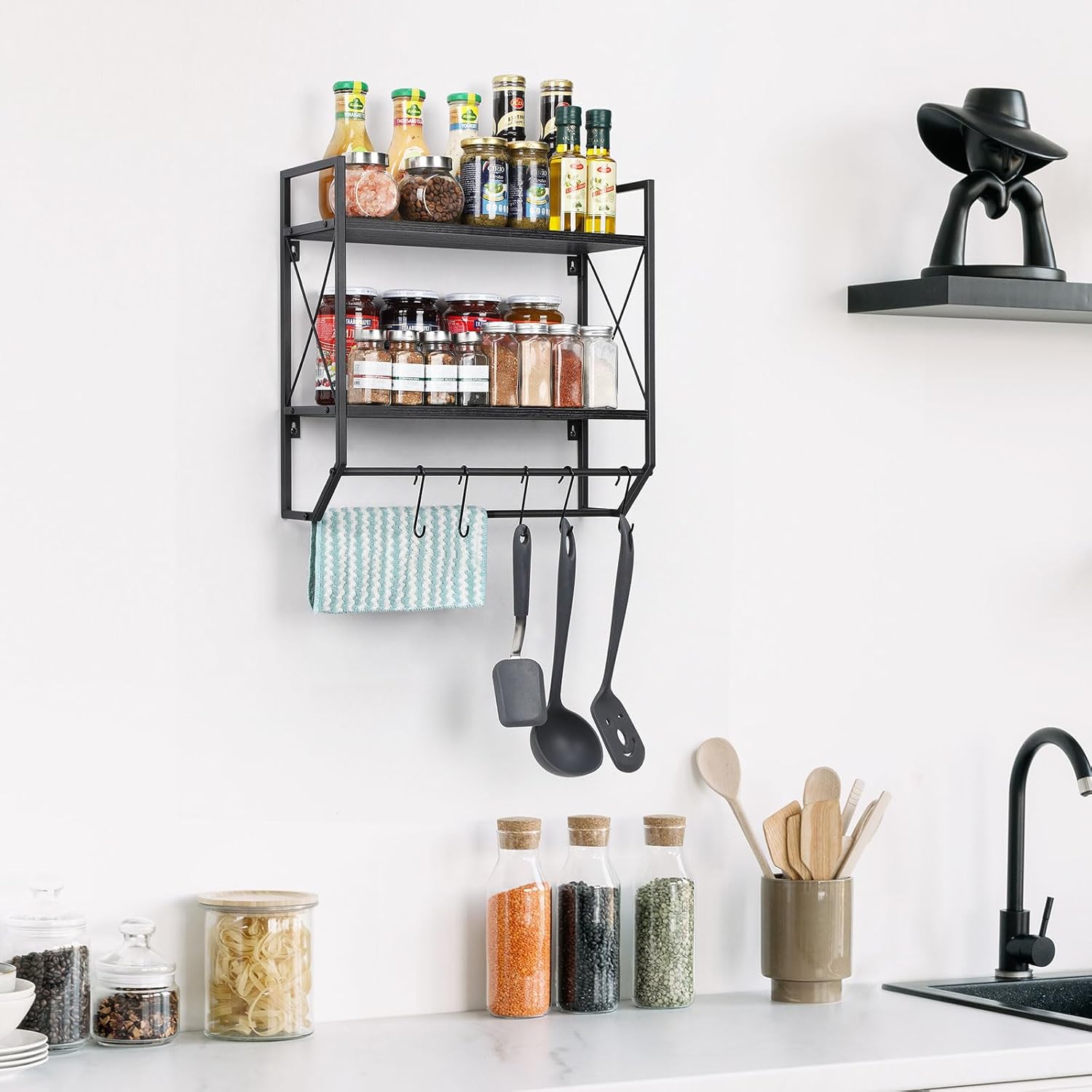 Bath Towel Shelf Dual Storage Solution