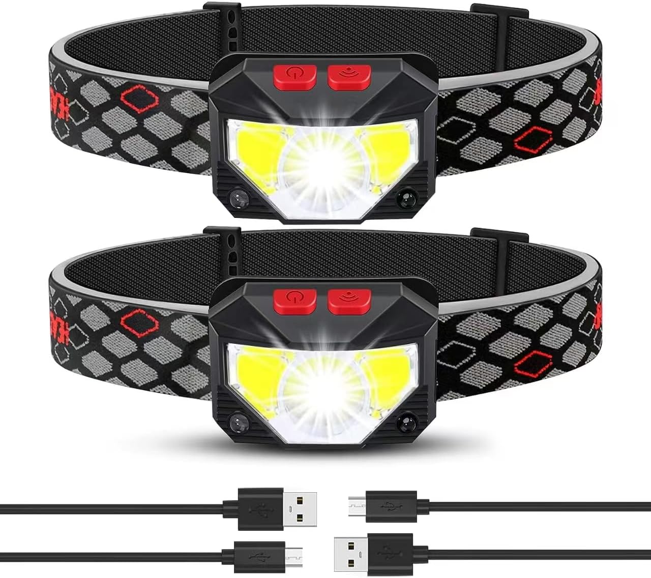 Headlamp Rechargeable 2 Pack