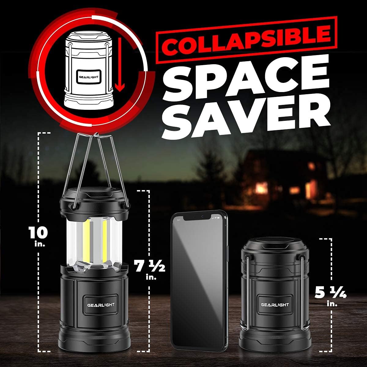 GearLight 2-in-1 Camping Lantern Portable LED with Magnetic Base