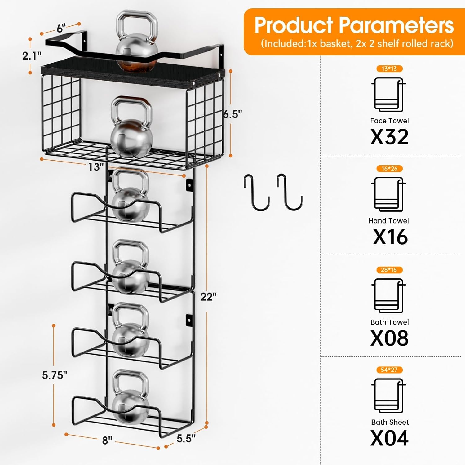 Space-Extending 6-Tier Towel Rack