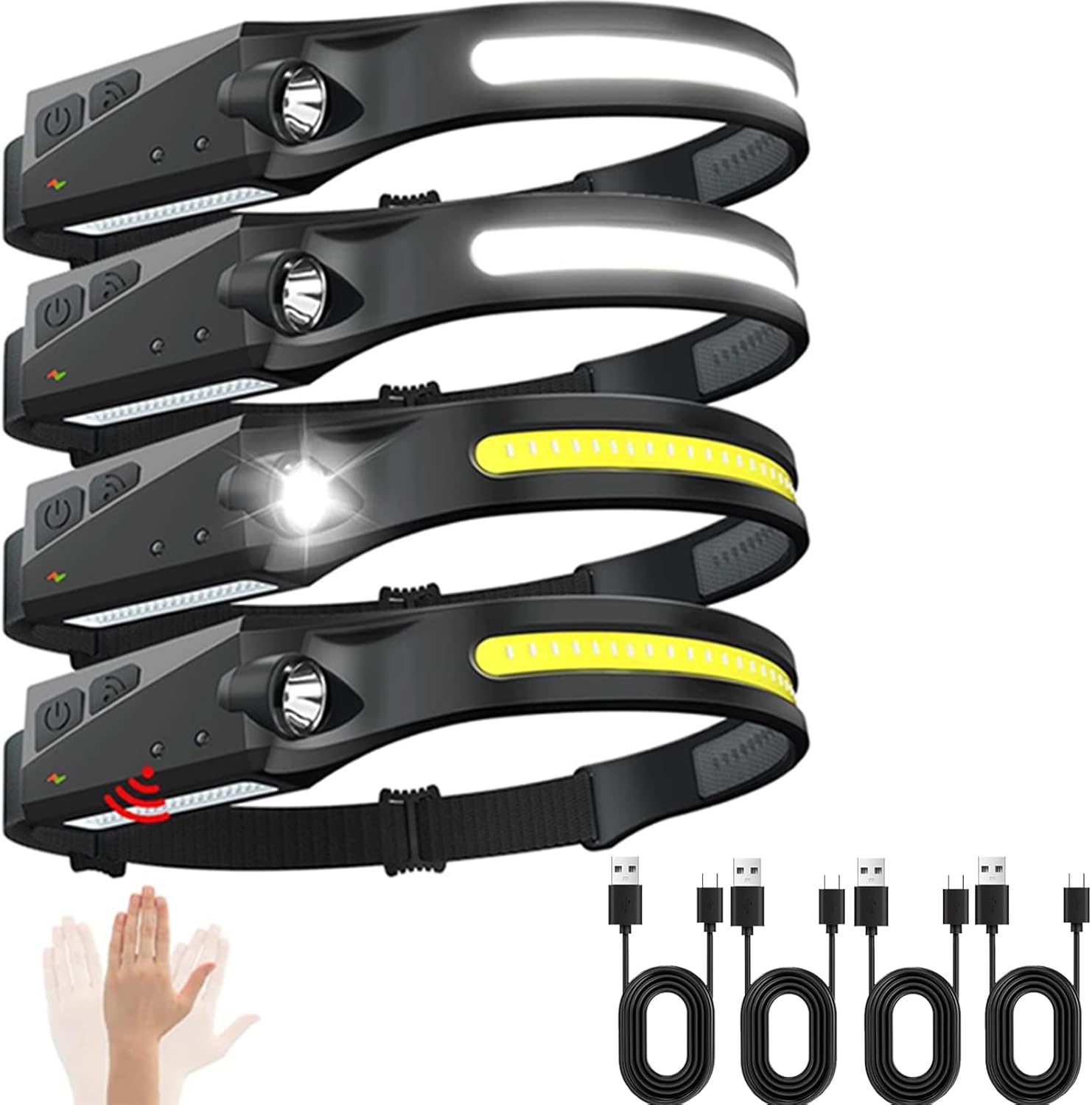 Ewenele Rechargeable Headlamps Wide Beam Motion-Activated 230 for Adults