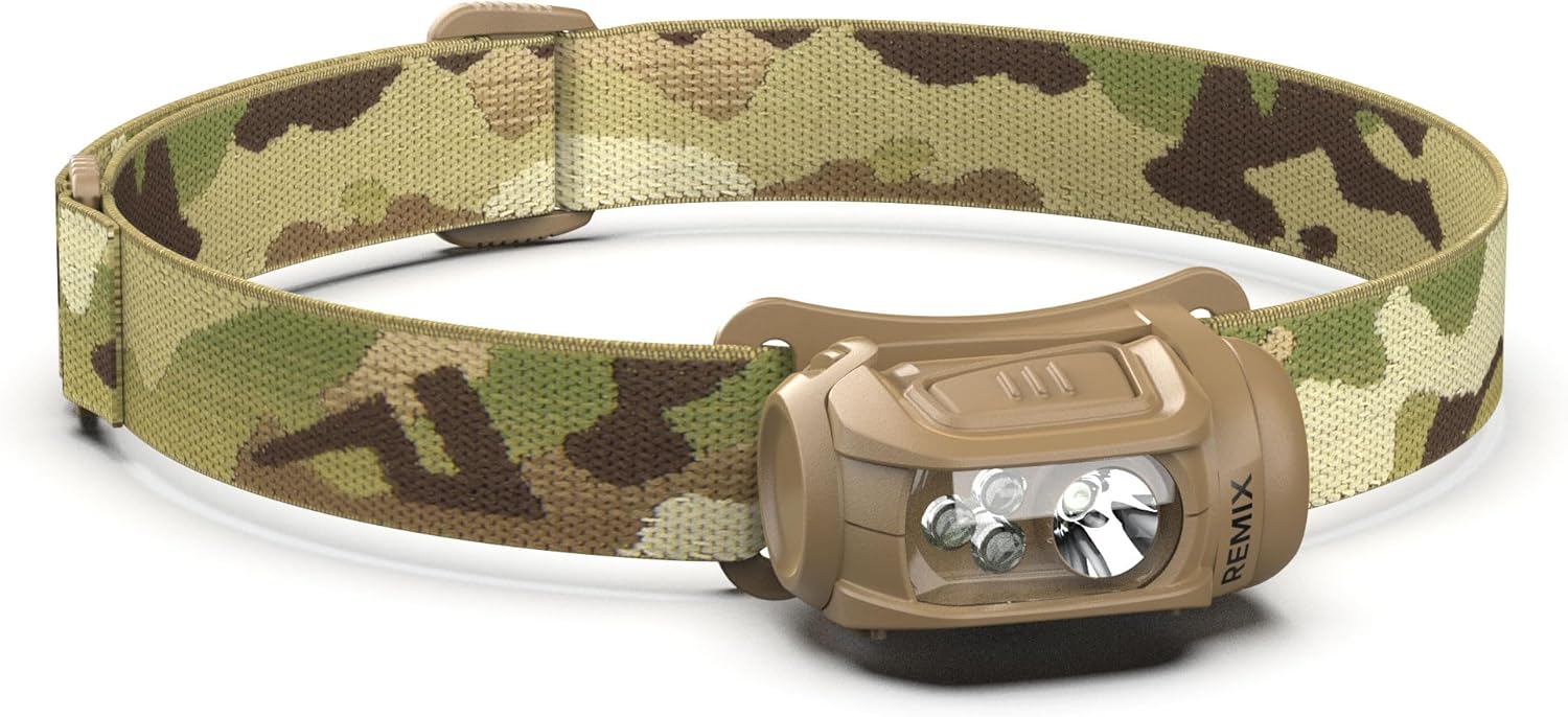 Princeton Tec Remix 450 Lumens Multi-Cam Red LED Headlamp