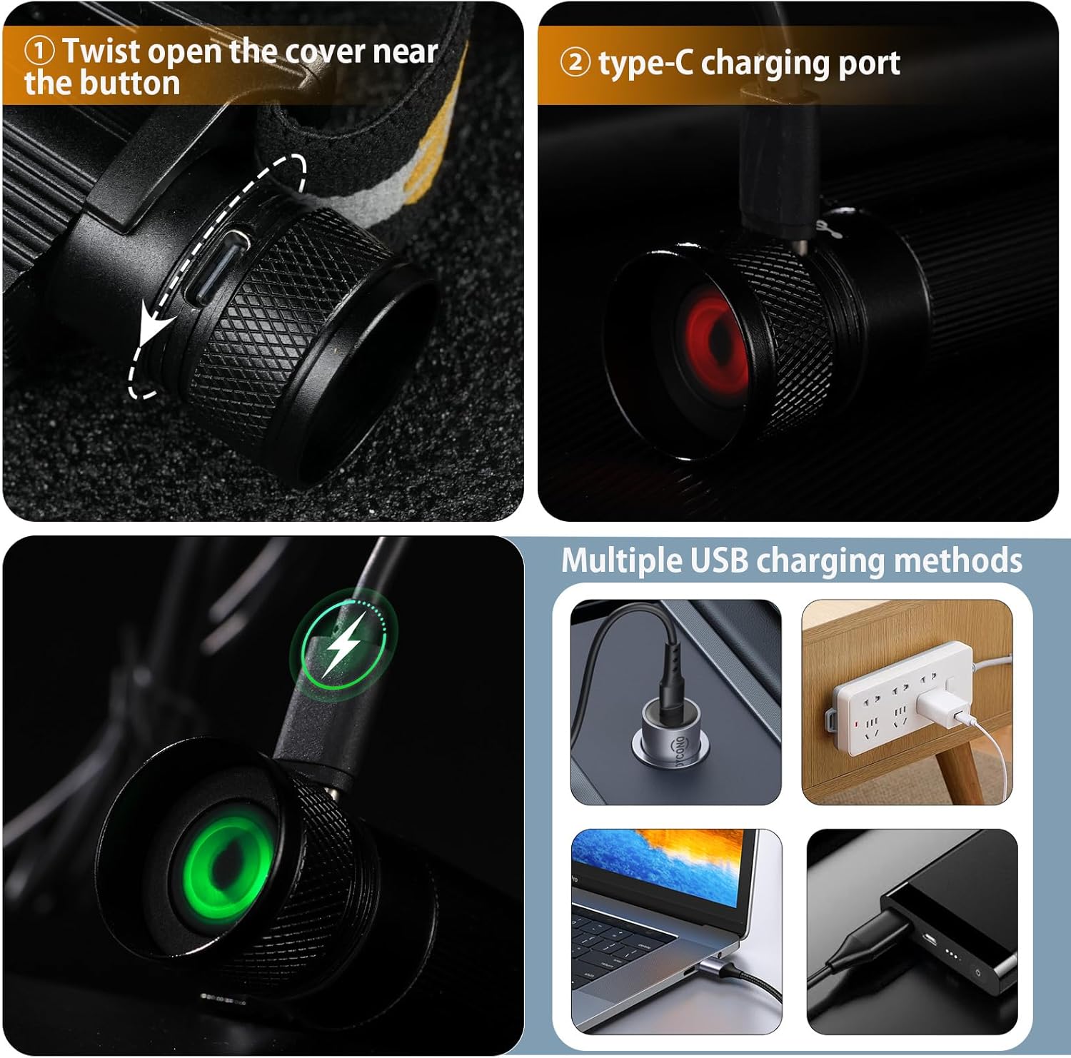 Bright 1200 Lumens - Rechargeable Headlamp for Picnic camping Hiking
