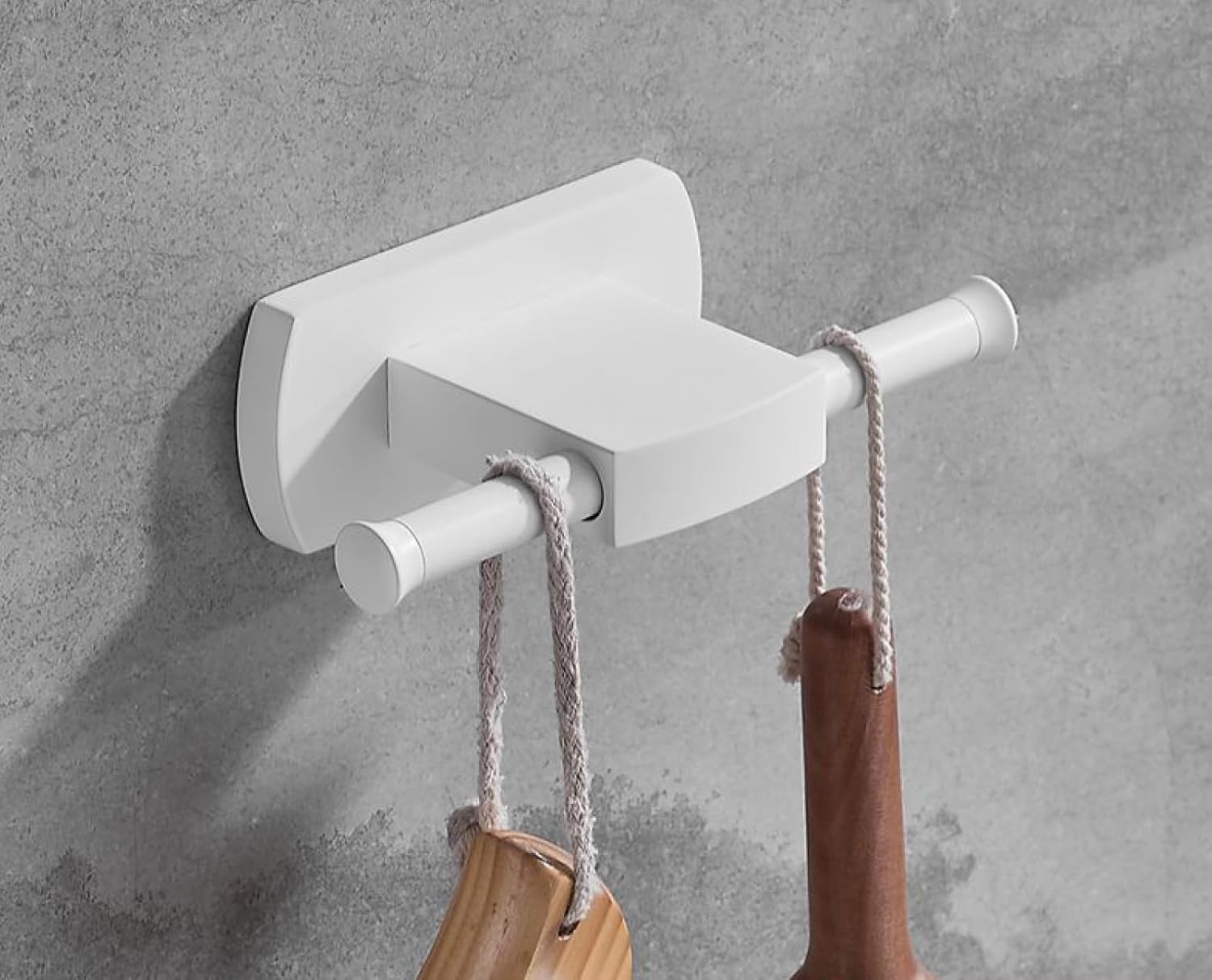 Bathrooms Elevate relieve with White Double Towel Hook Rack