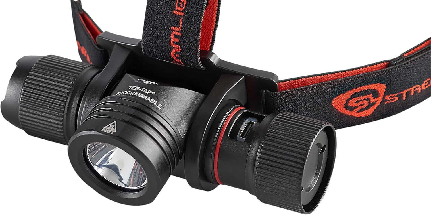Streamlight ProTac 20 2000-lumen Handlebar Headlamp with Rechargeable Battery SoftGrip Black