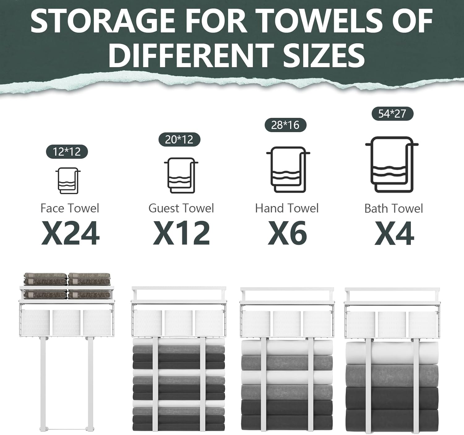 Xstydes Towel Racks for Bathroom White