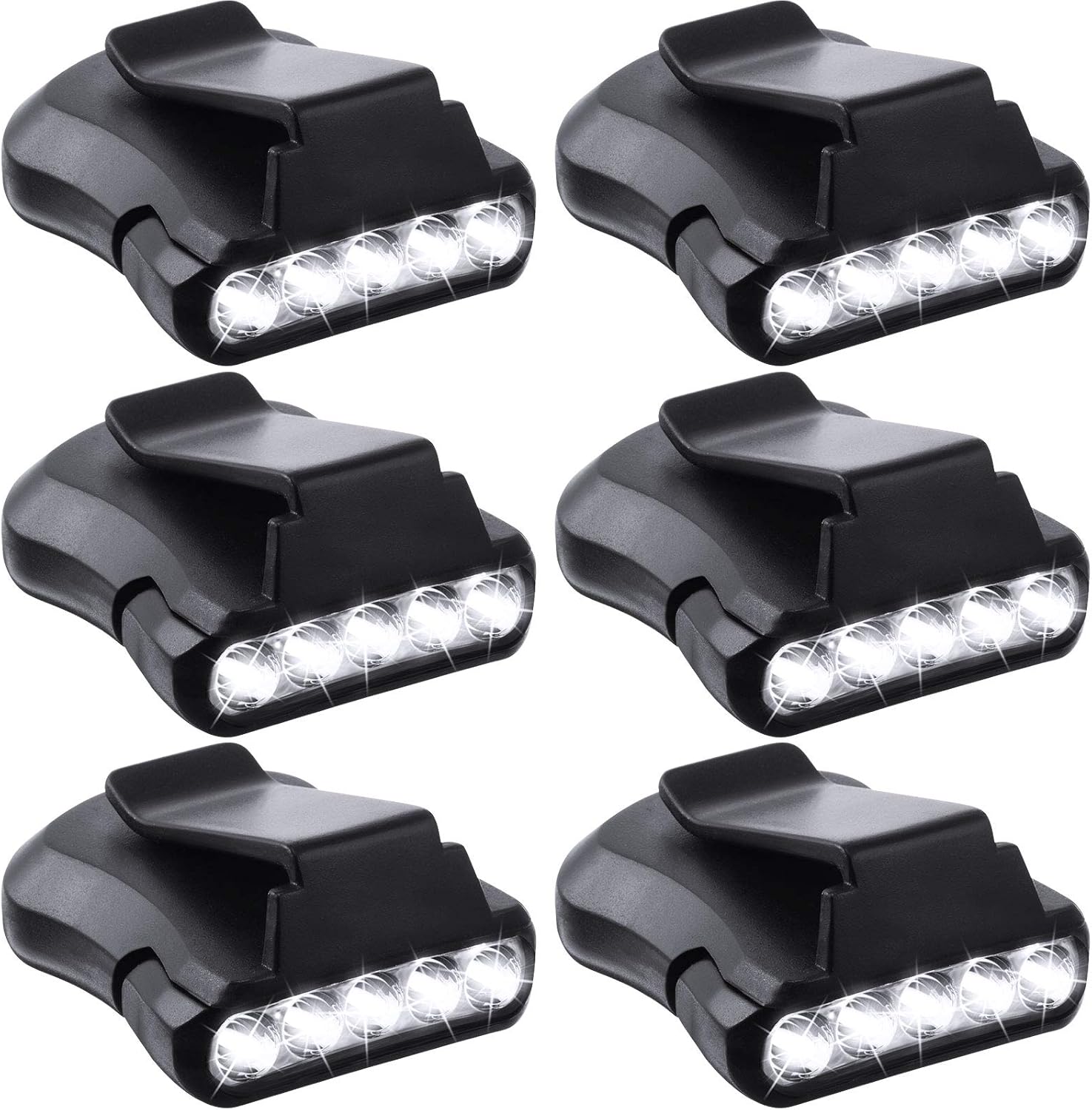Mudder 6-Piece Clip Headlamp Set for Hunter anglers