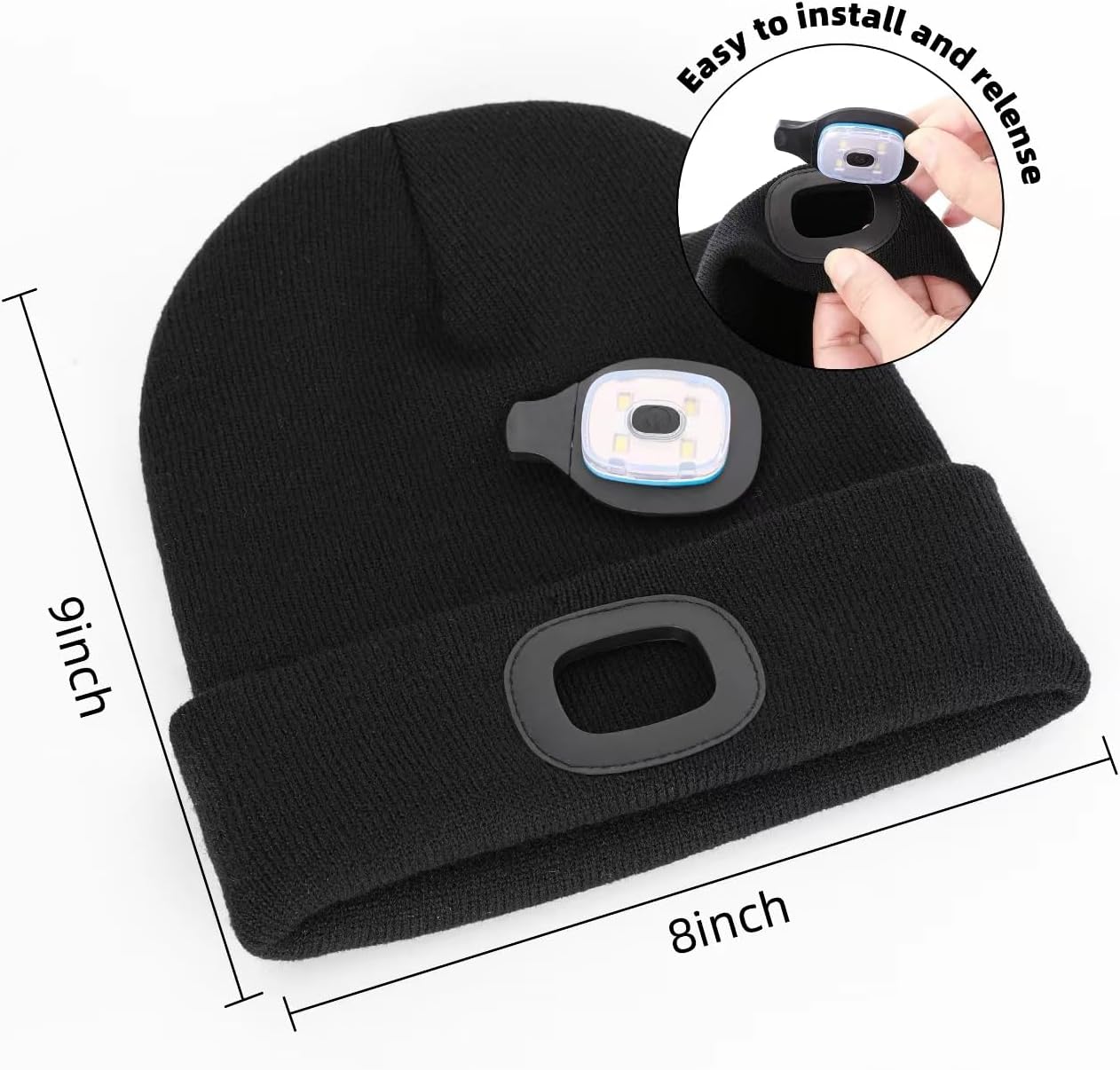 YMHB Unisex Beanie Hat withLED Night Light Christmas