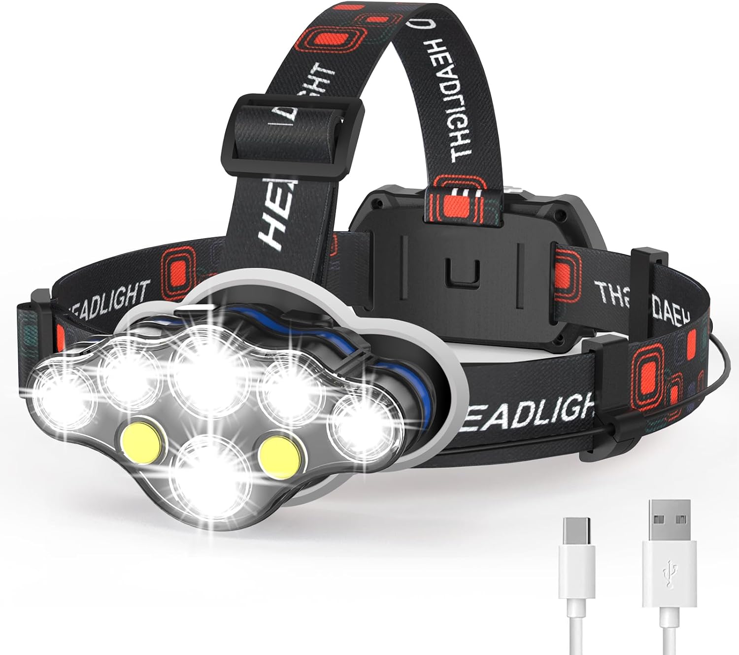8 LED Rechargeable Headlamp