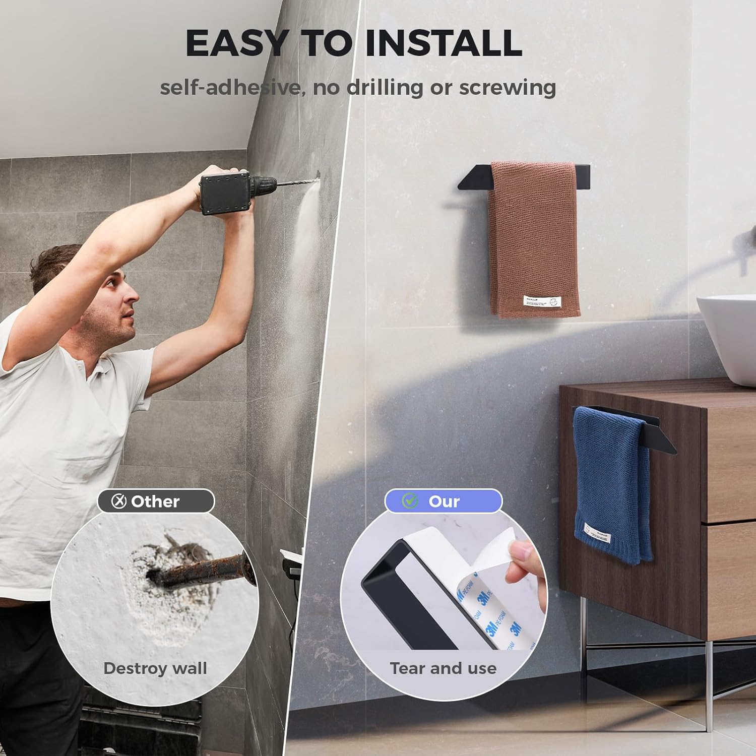 Wall-Mount Stainless Steel Towel Holder