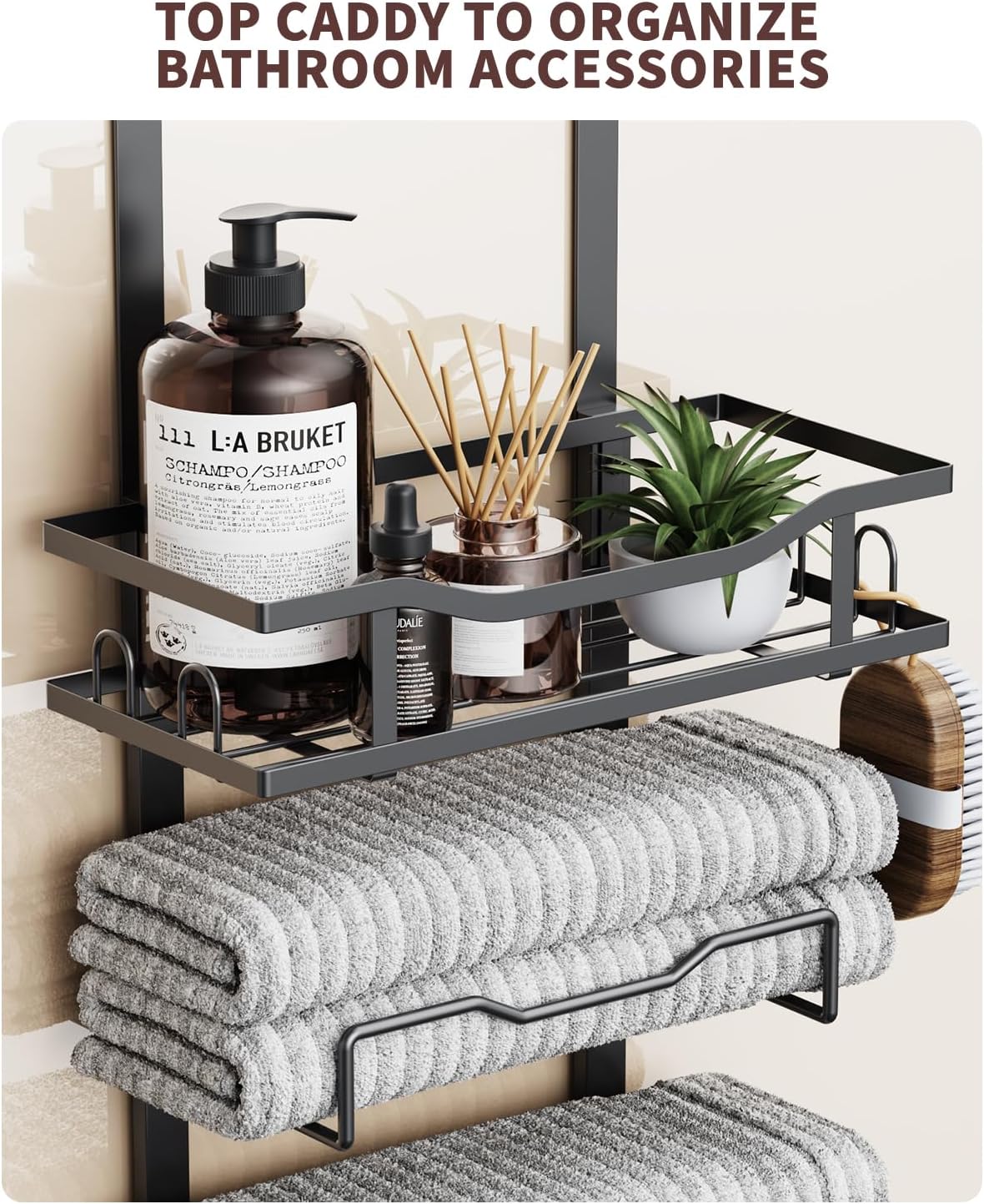 Compact No-Drill Bathroom Towel Rack