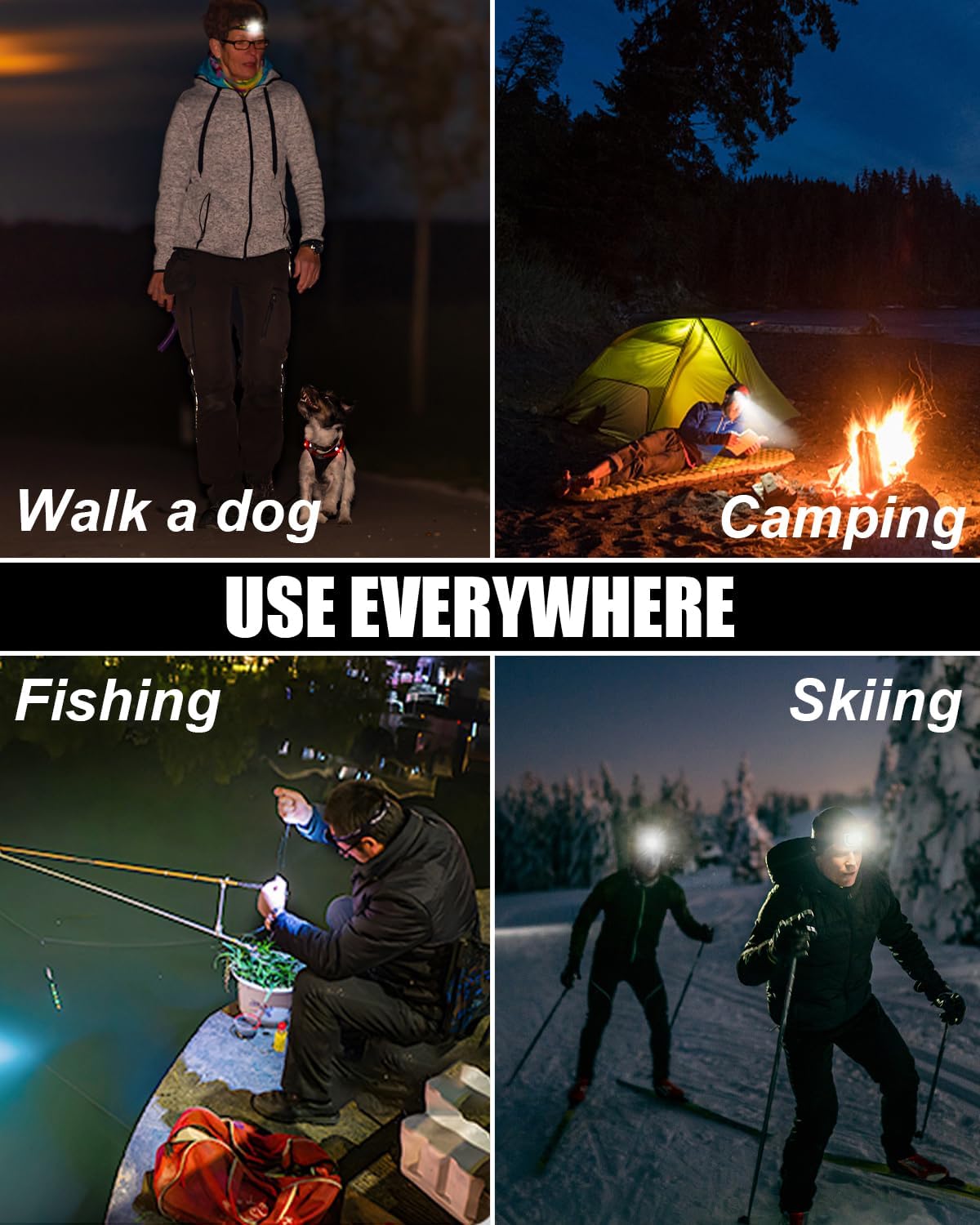 18000 Lumen Headlamp with 8 Modes for Hiking Cycling and More