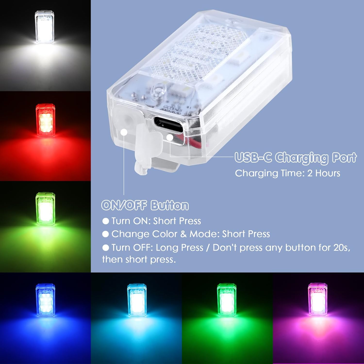 2-Piece Clip-On Running Lights for Night Safety