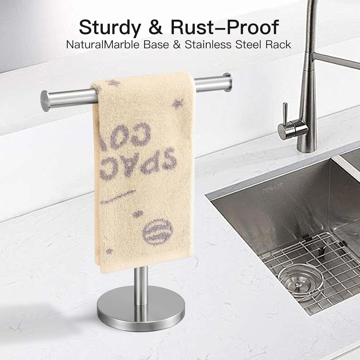 Premium stainless steel towel holder for bathroom kitchen