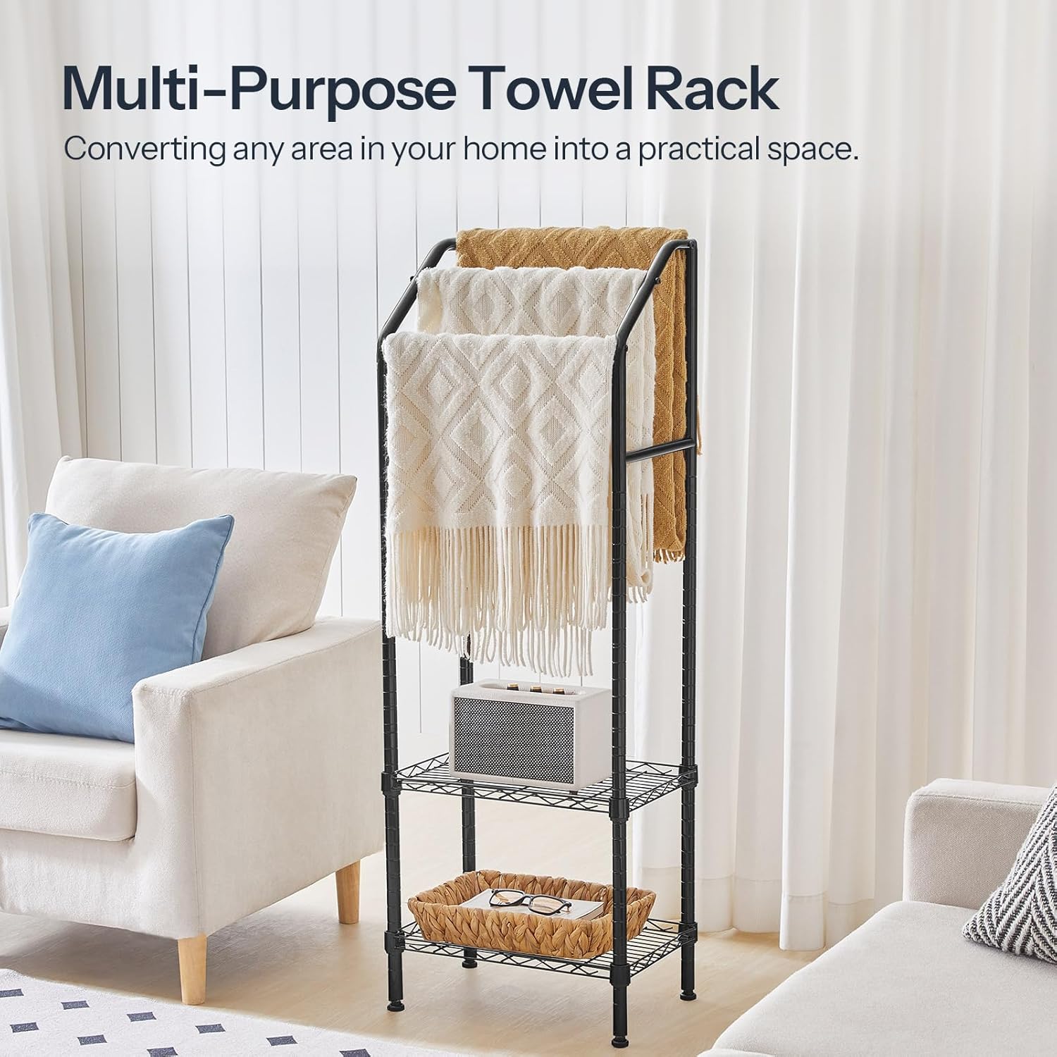 HOOBRO 478 Tall Freestanding Towel Rack
