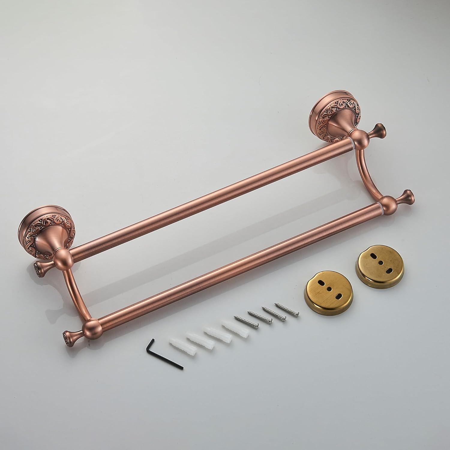 Adjustable Red Copper Bath Towel Holder