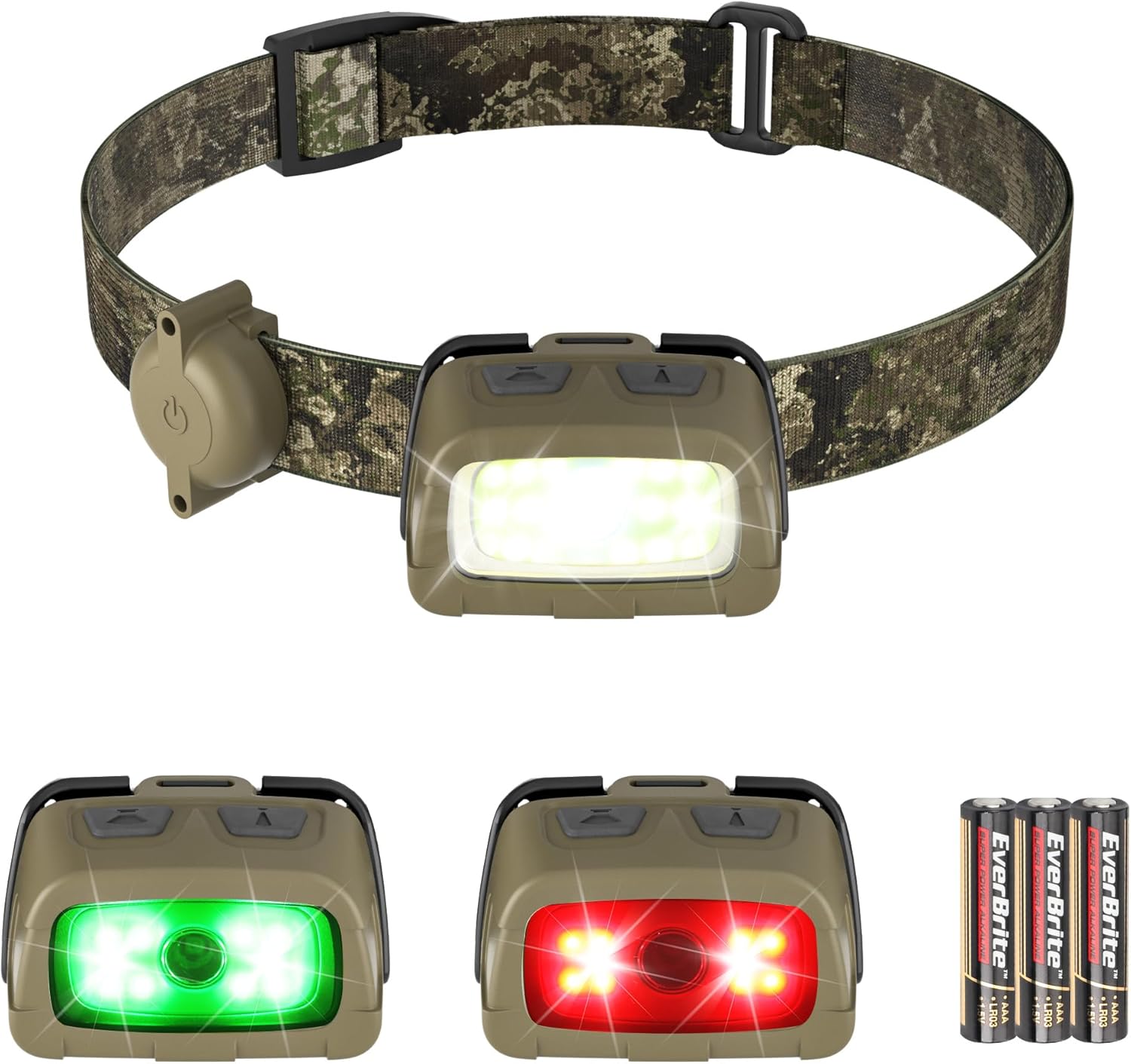 EverBrite 300 Lumens Headlamp 7 Modes Adjustable Waterproof for Camping Hiking