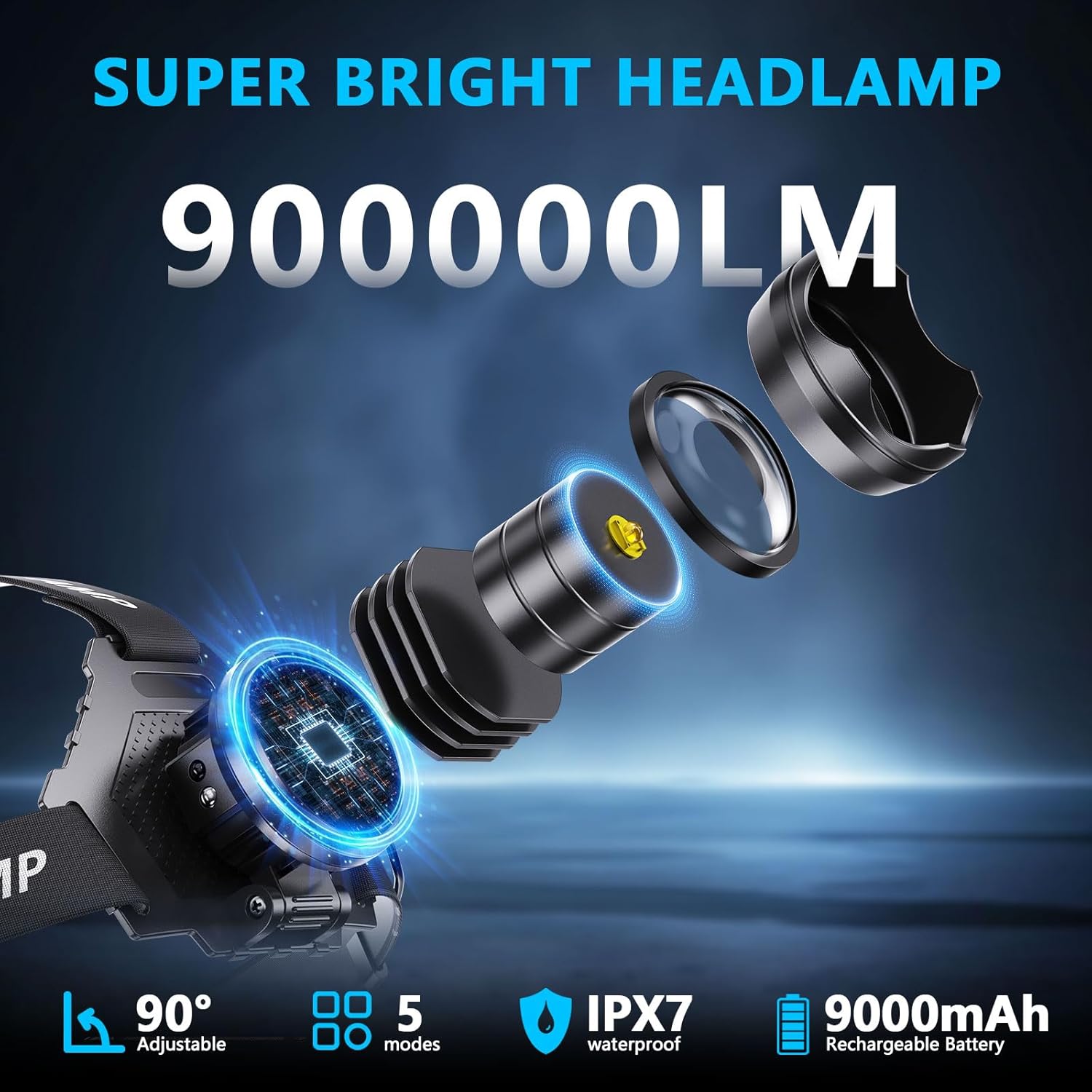 Stellar Brightness Water-resistant Headlamp for Outdoor Use