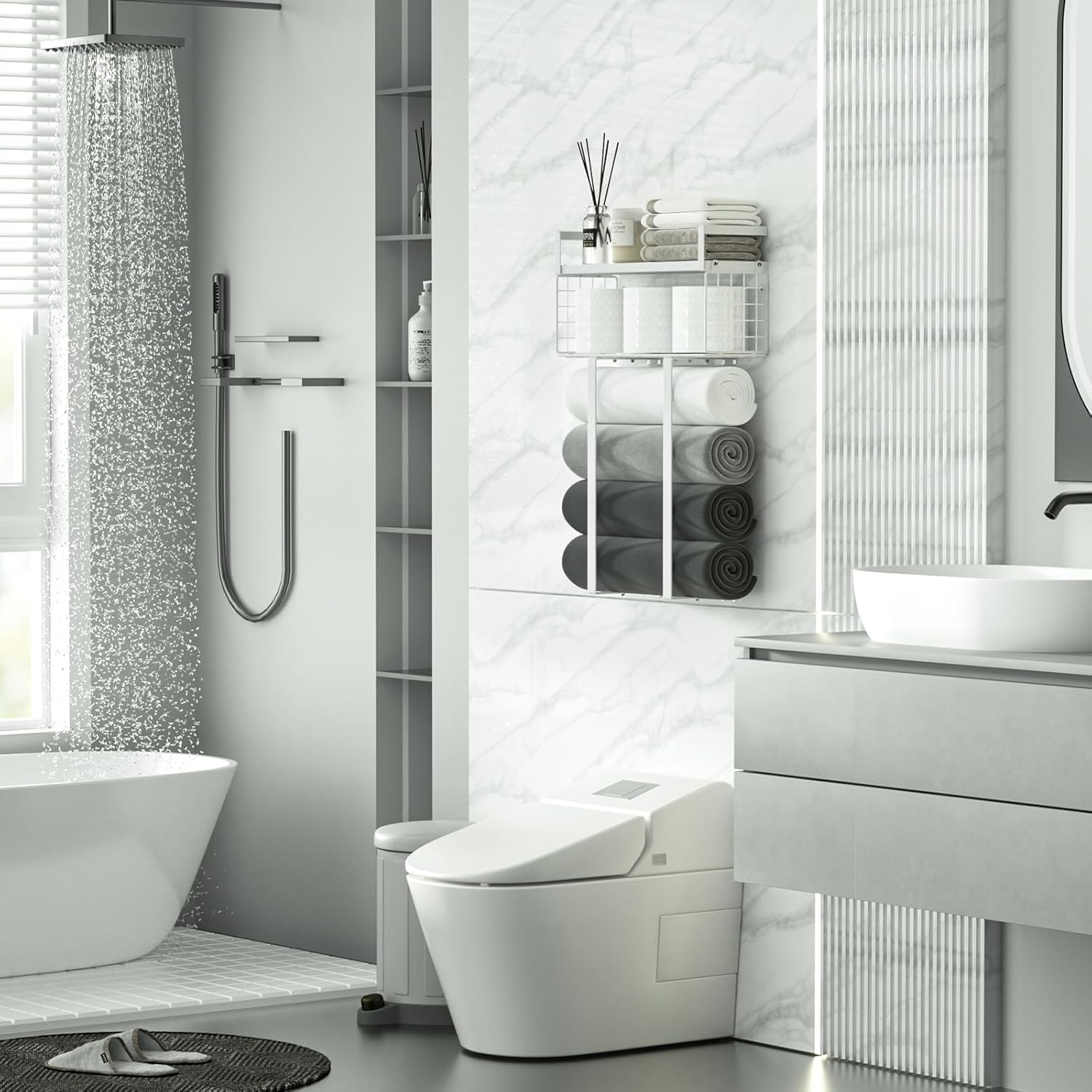 Xstydes Towel Racks for Bathroom White