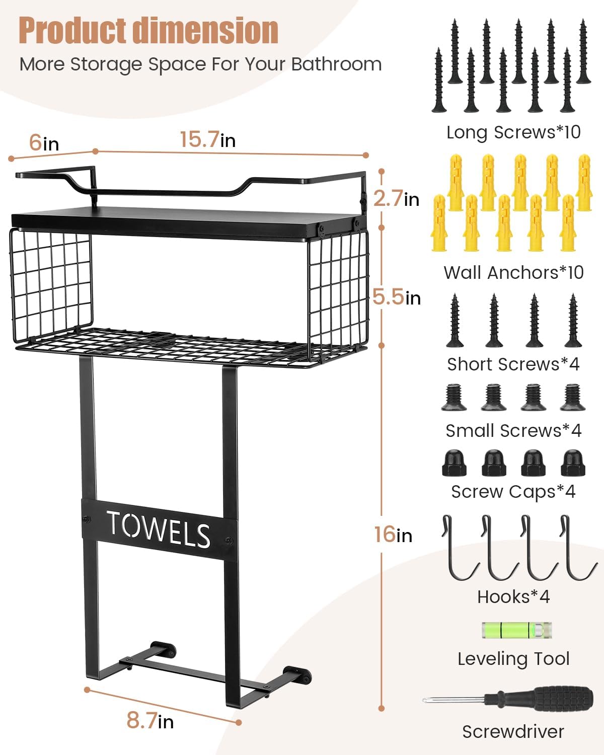 Sturdy Wall-Mounted Towel Rack