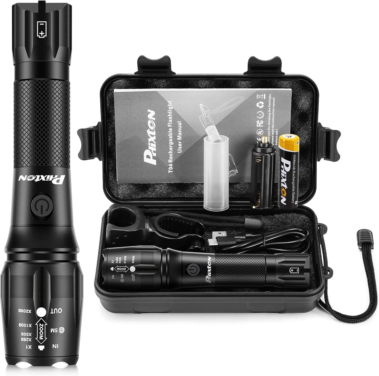 Bright Rechargeable Waterproof Emergency Flashlight