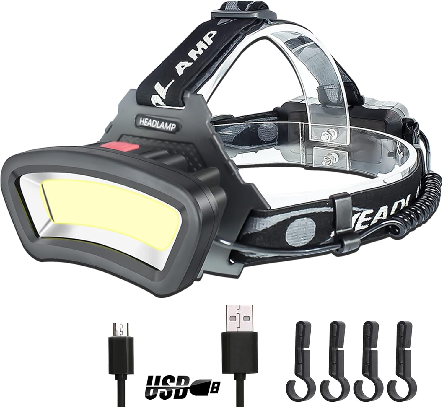 Bright Rechargeable 2000 Lumen COB Headlamp for Outdoor Use
