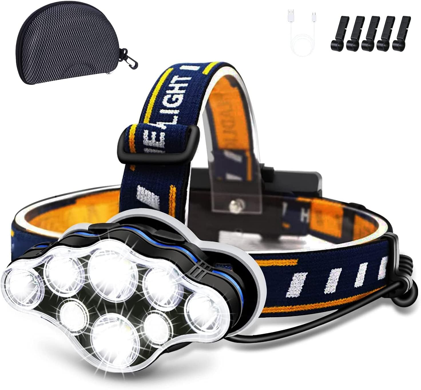 18000 Lumen Headlamp with 8 Modes for Hiking Cycling and More
