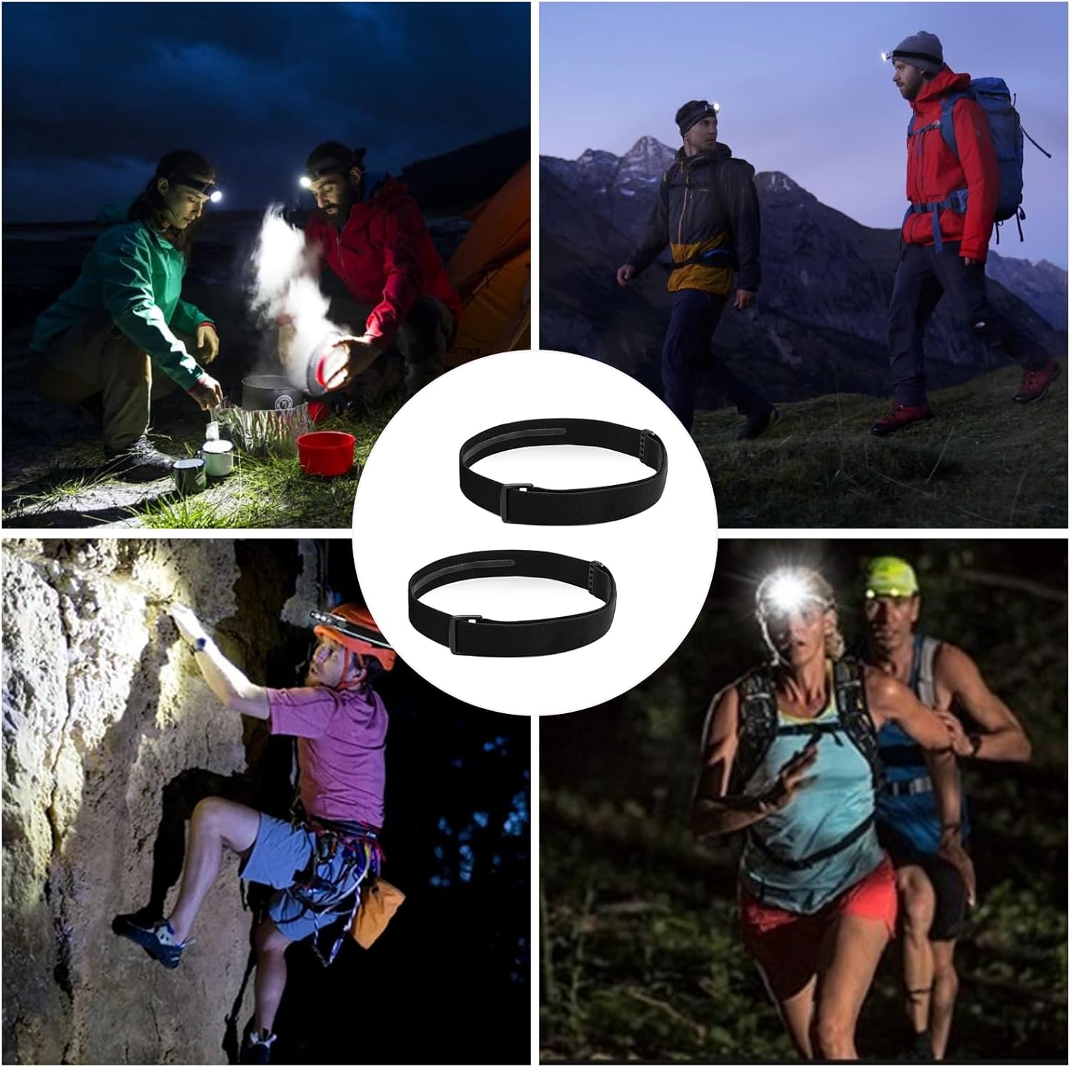 AHULIAO Elastic Headlamp Strap 1 - 2 Pack