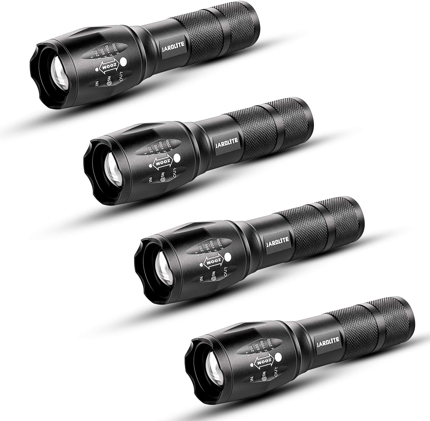 Adjustable Focus 4-Piece LED Handheld Flashlight Best for Hurricane Prep