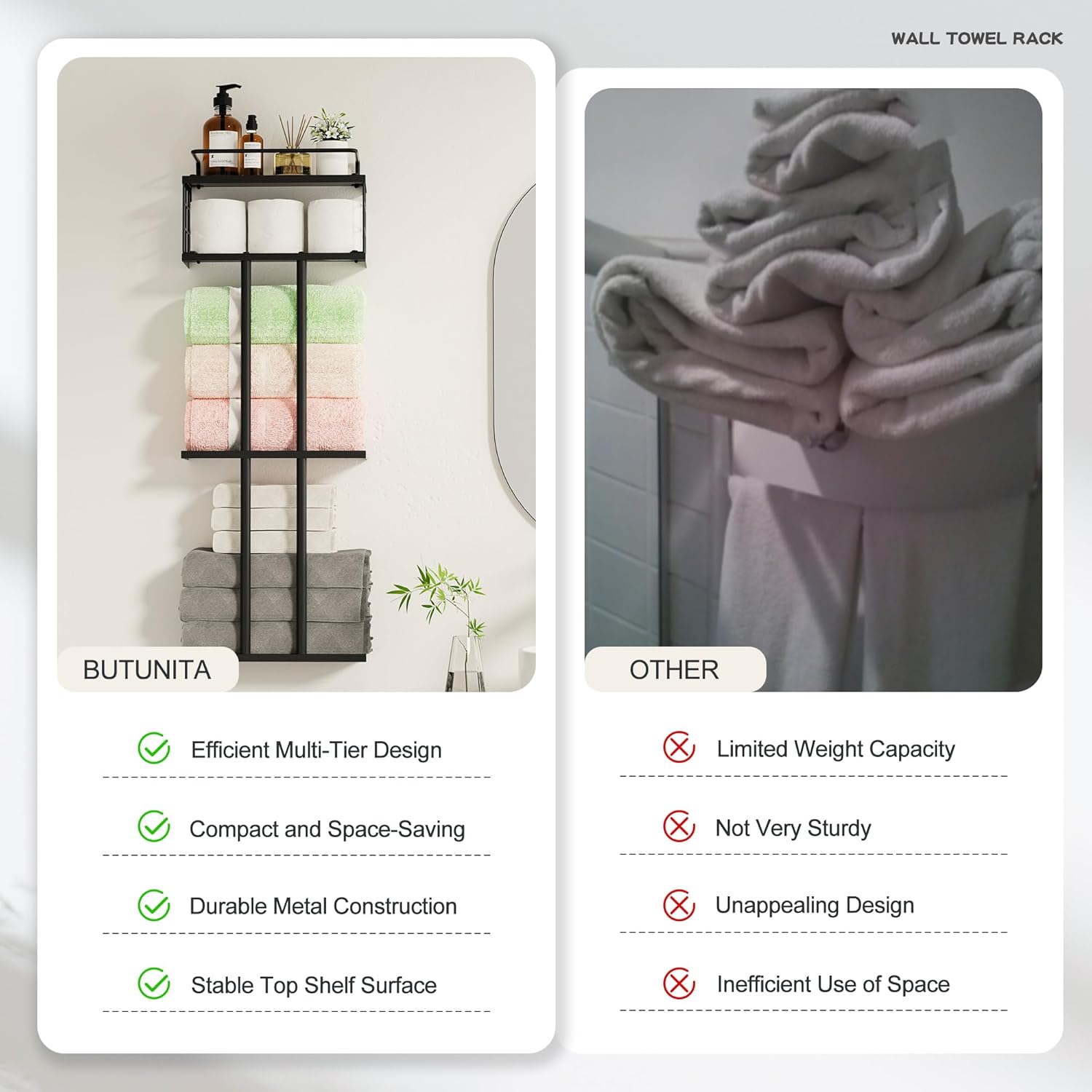 Bath Time Miracle Butlerinas Compact Towel Organizer