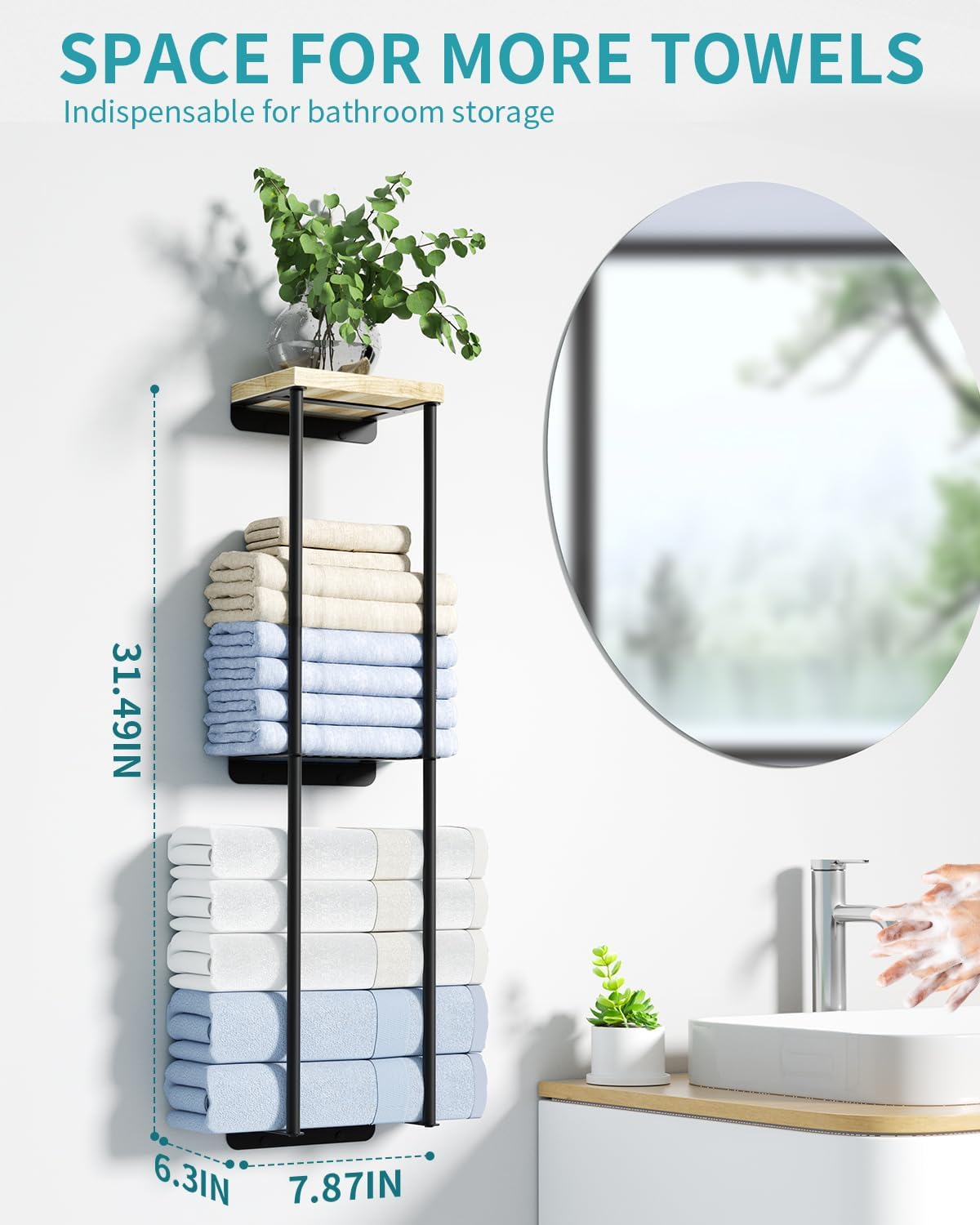 Stylish 2-Tier Metal Towel Rack