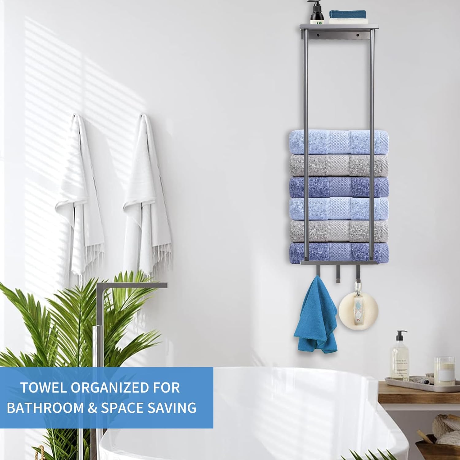 StylishToArray Wall-Mounted Towel Rack Space-Saving Modern Design