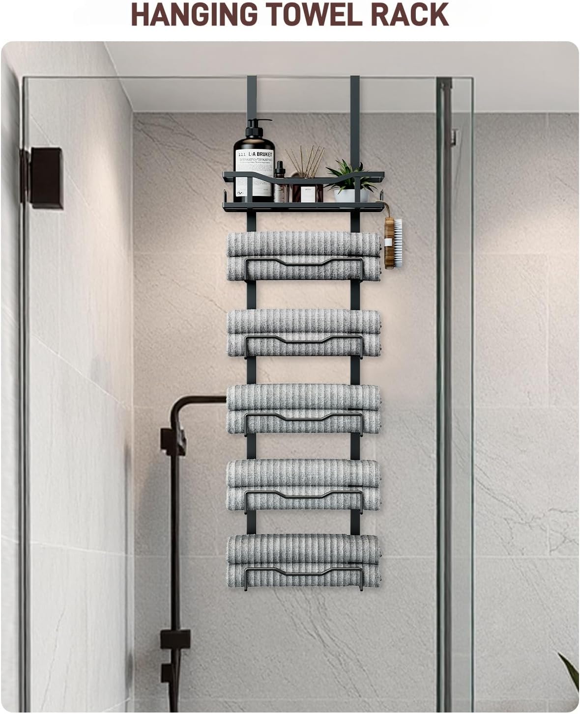 Compact No-Drill Bathroom Towel Rack