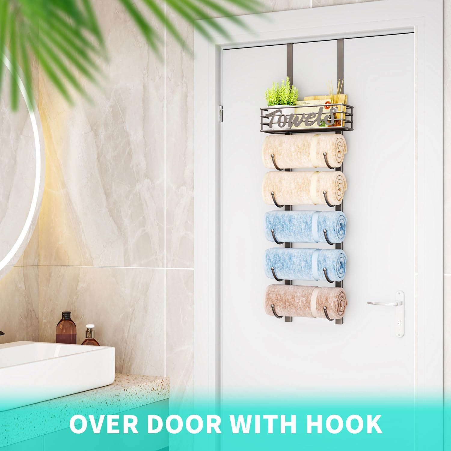 6-Tier Silver Over-the-Door Towel Organiser