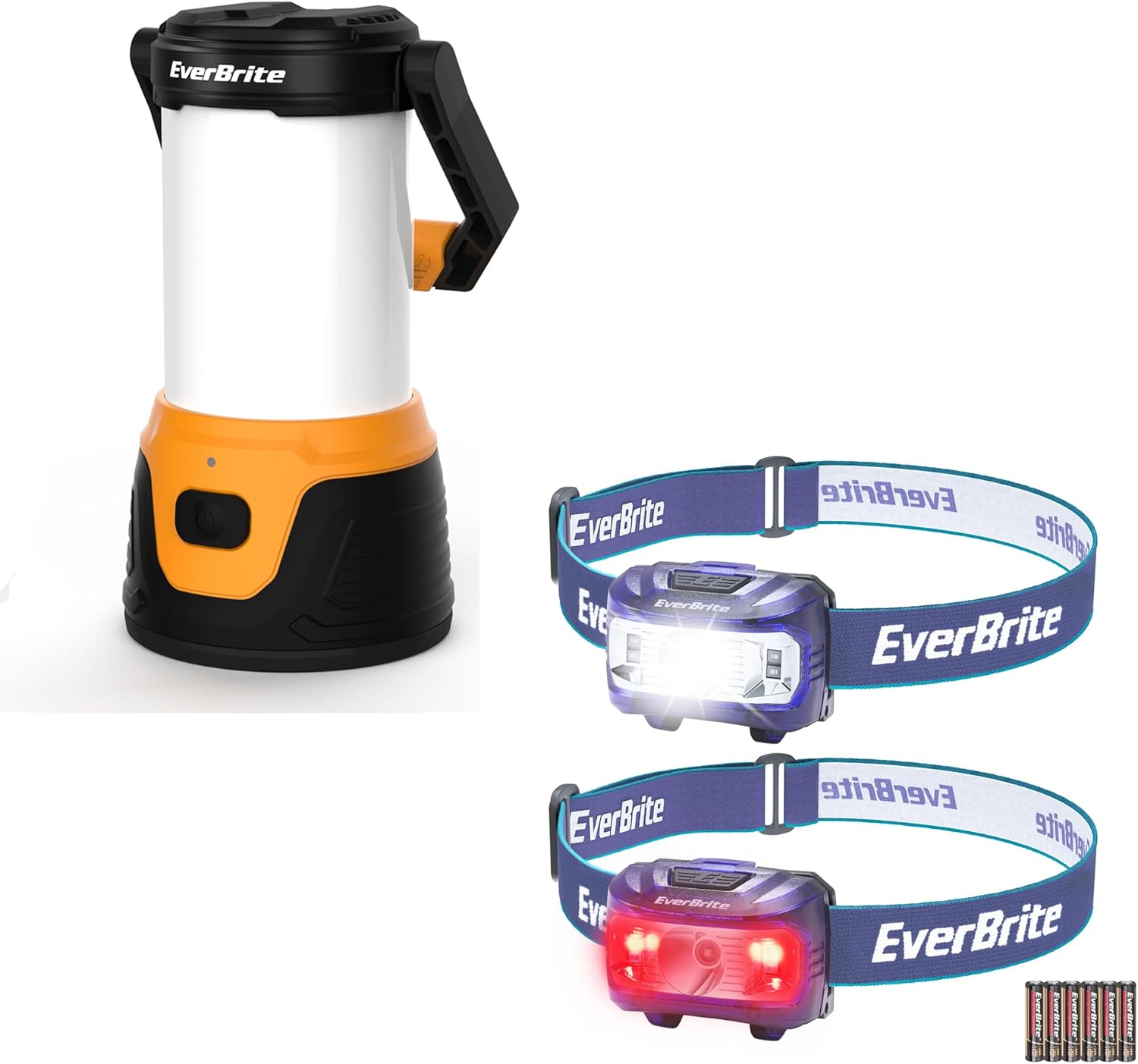 Bright Vivid 1000 Lumens Rechargeable Camping Lantern 2Pack Headlamp