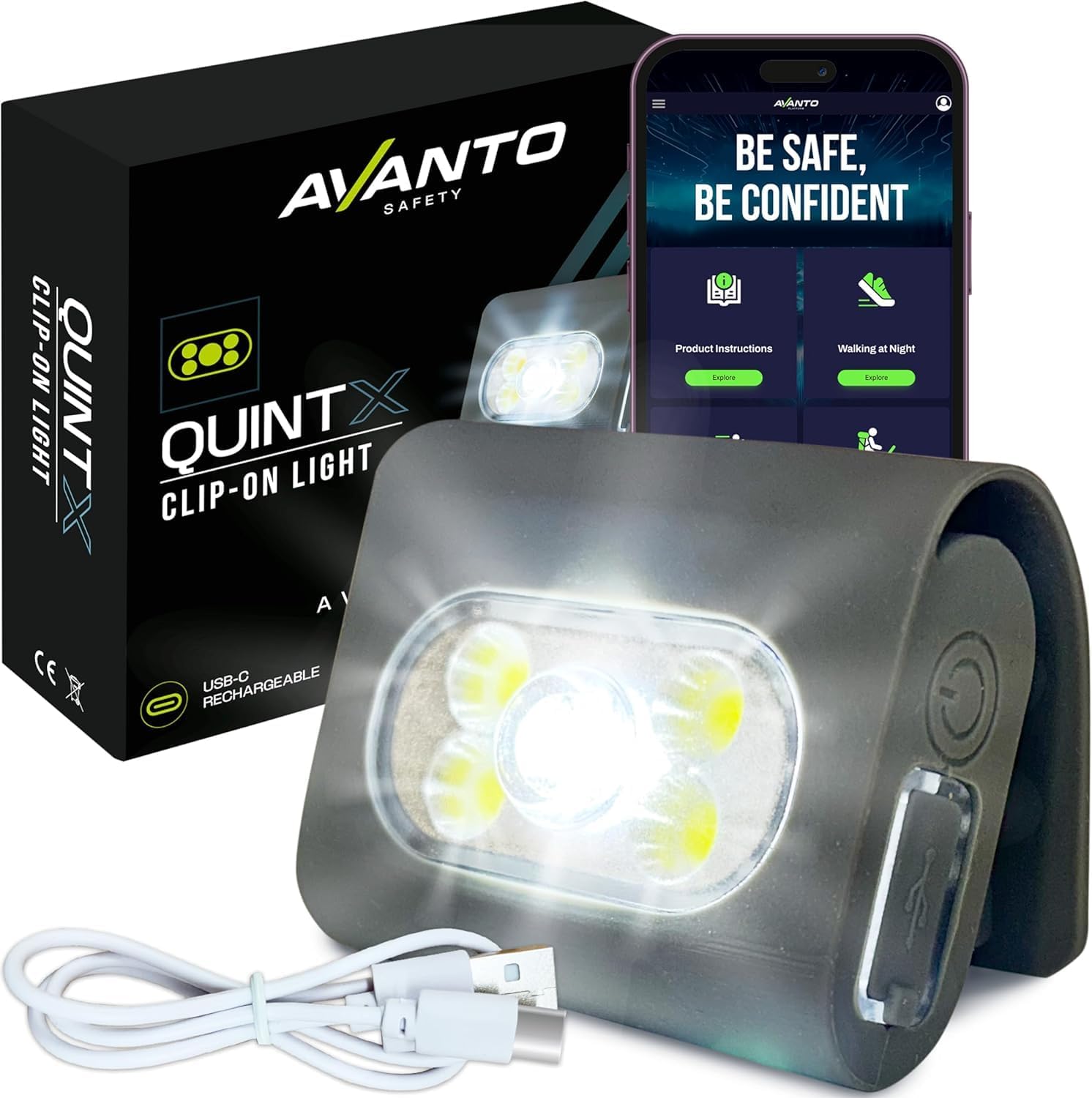Safe Lightweight Magnetic Stick-On Running Walking Light