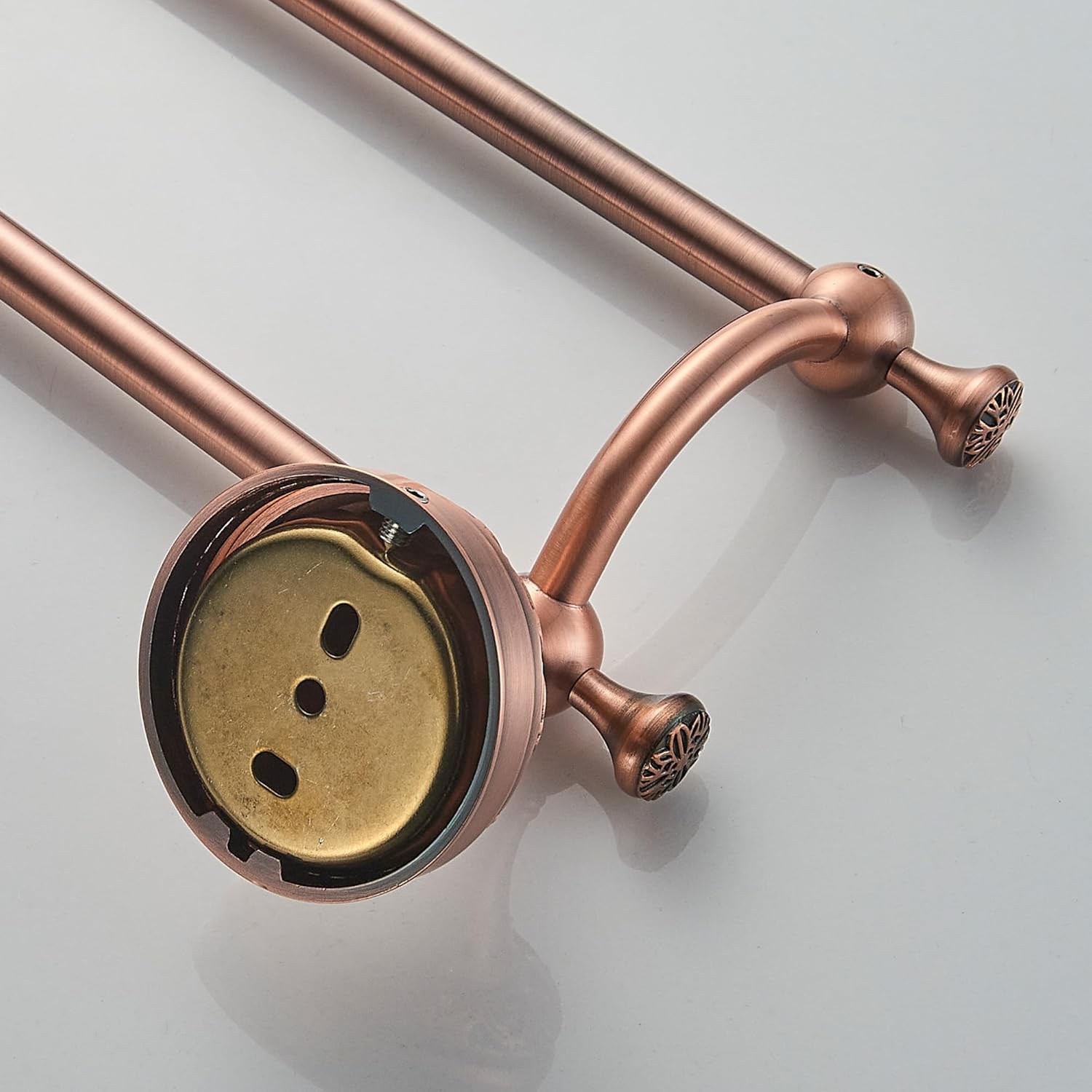 Adjustable Red Copper Bath Towel Holder