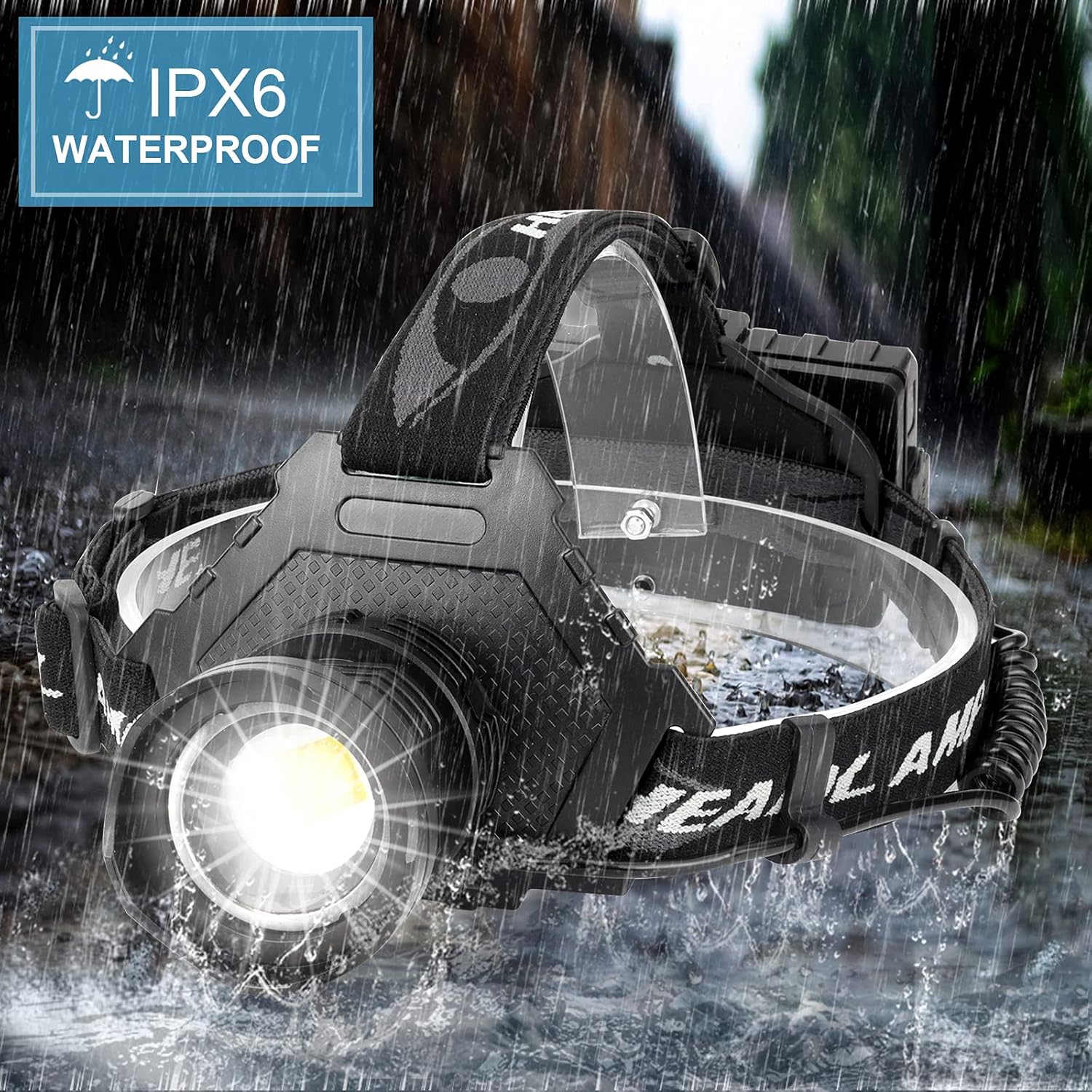 Bud K LED Headlamp USB Rechargeable 90000 Lumen