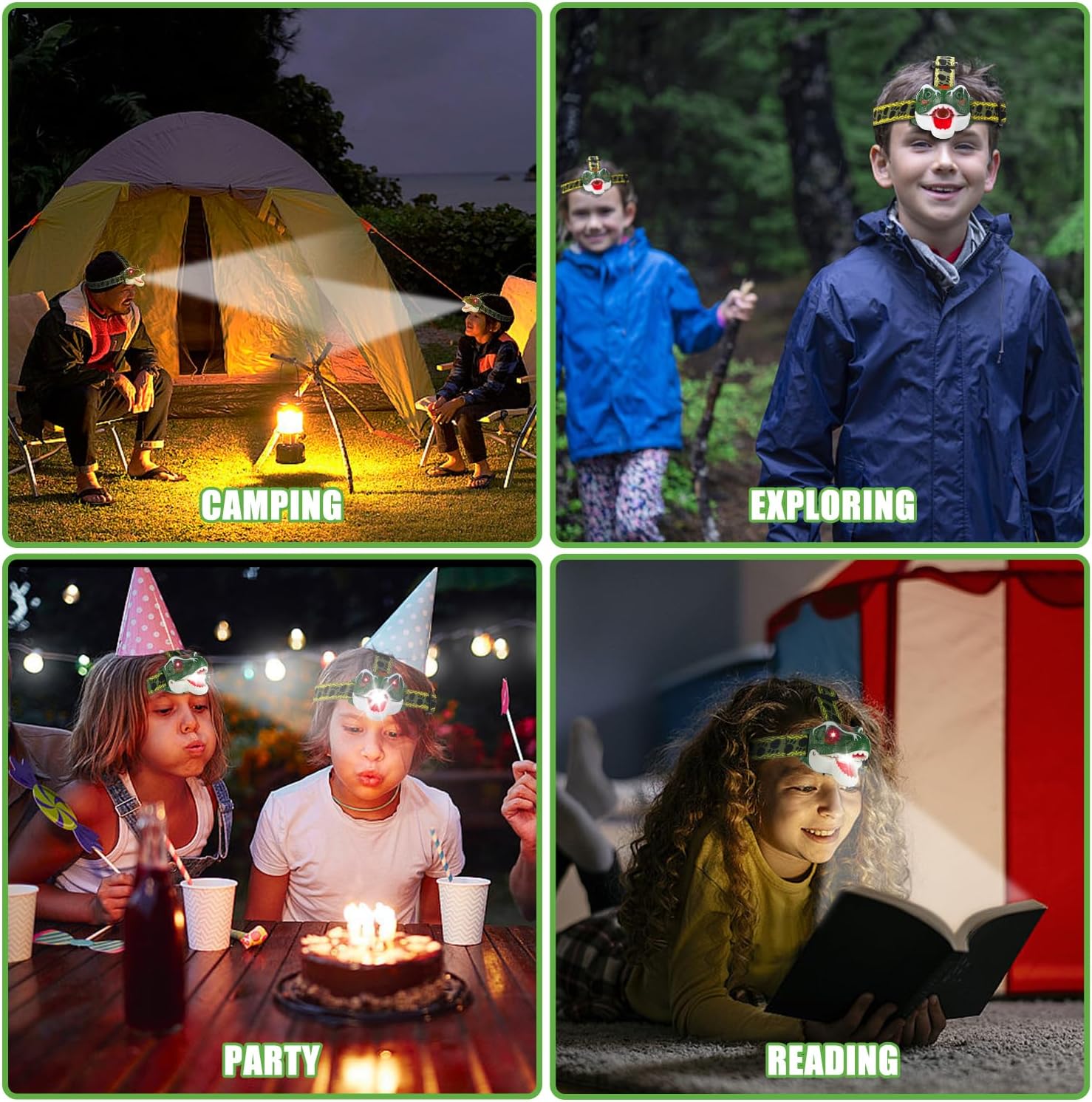 T-Rex Dinosaur LED Headlamp - Fun Outdoor Gear for Kids