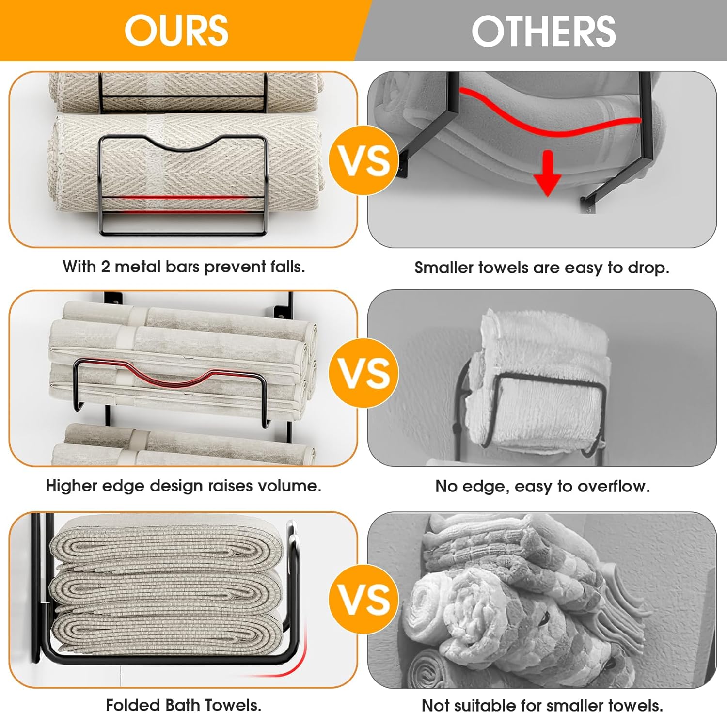 Space-Extending 6-Tier Towel Rack