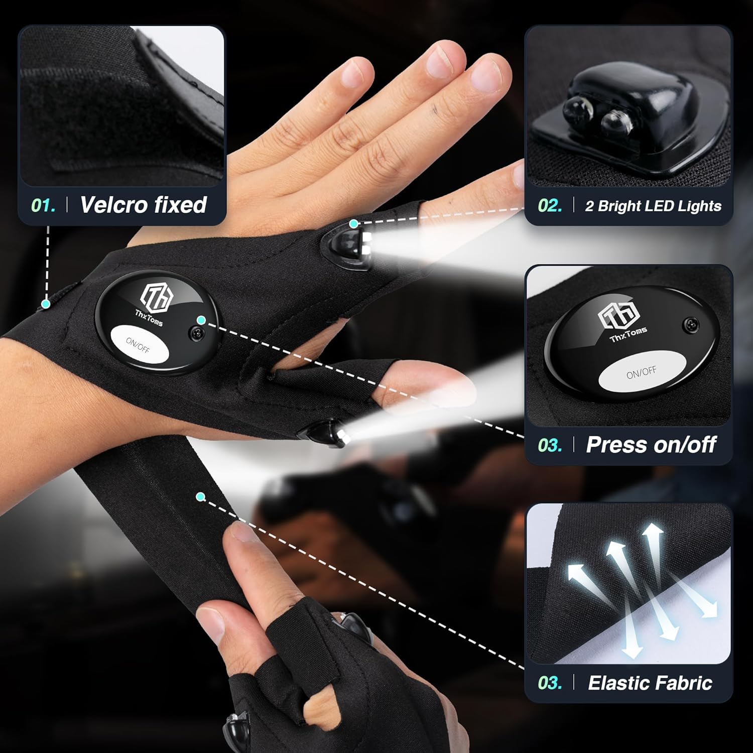 ThxToms LED Flashlight Gloves MJ476