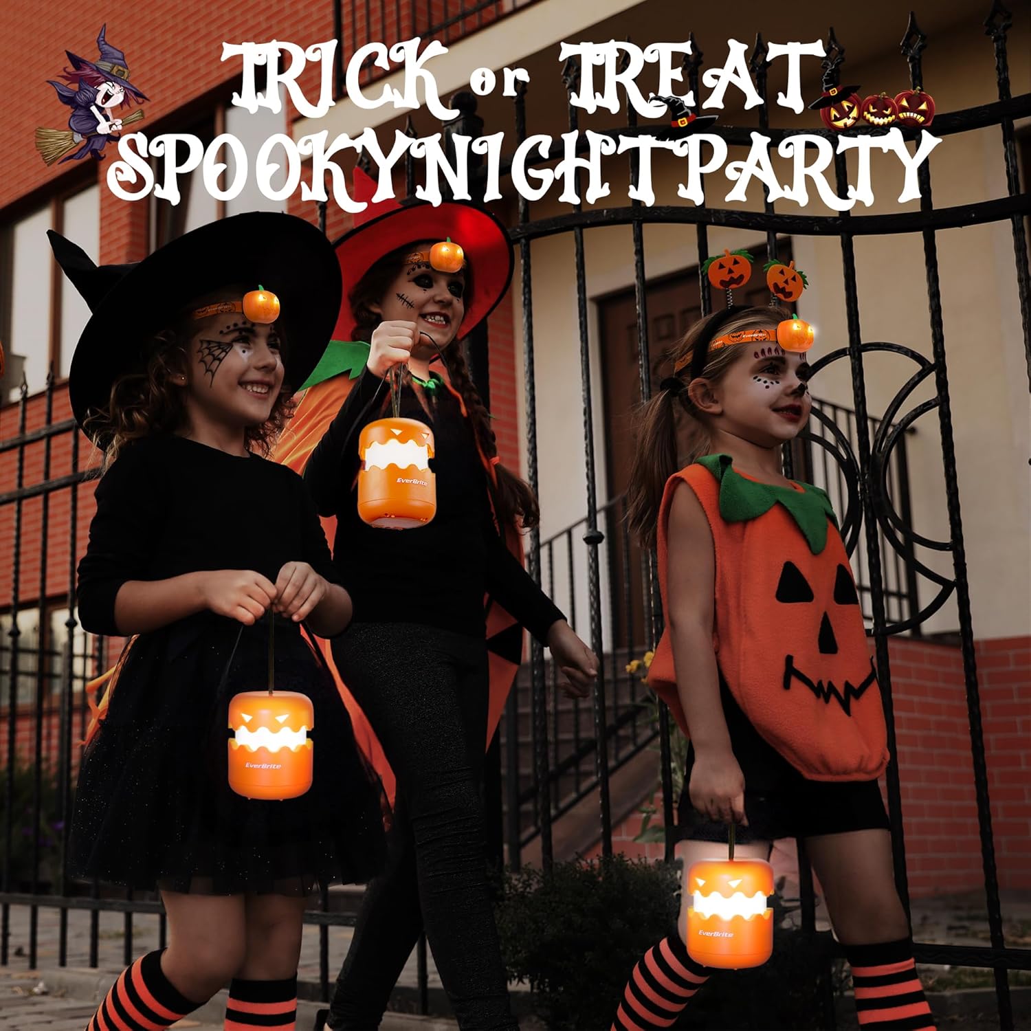 Halloween LED Lantern Headlamp Set with Motion Sensors