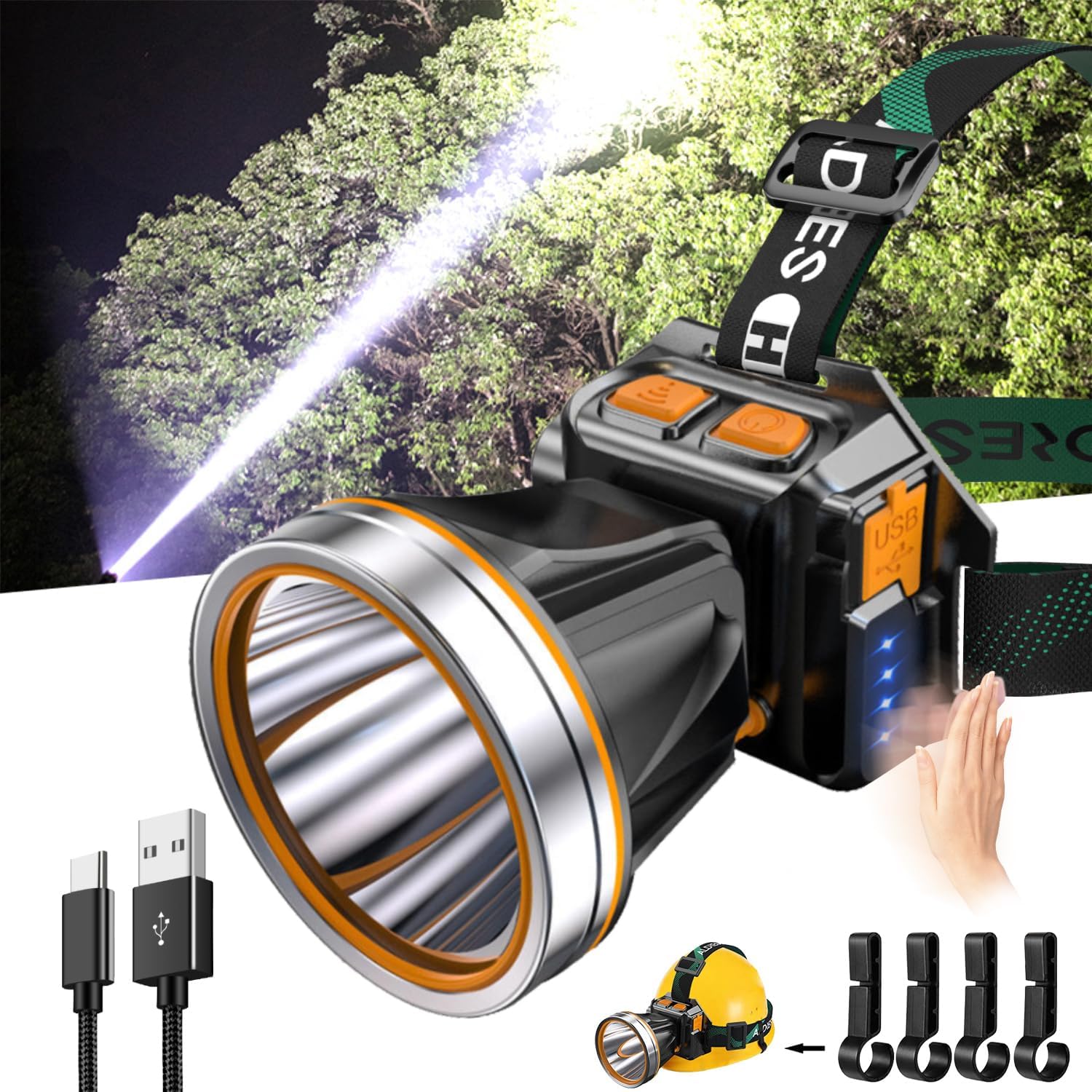 High-Power Rechargeable IPSC Waterproof Portable Headlamp