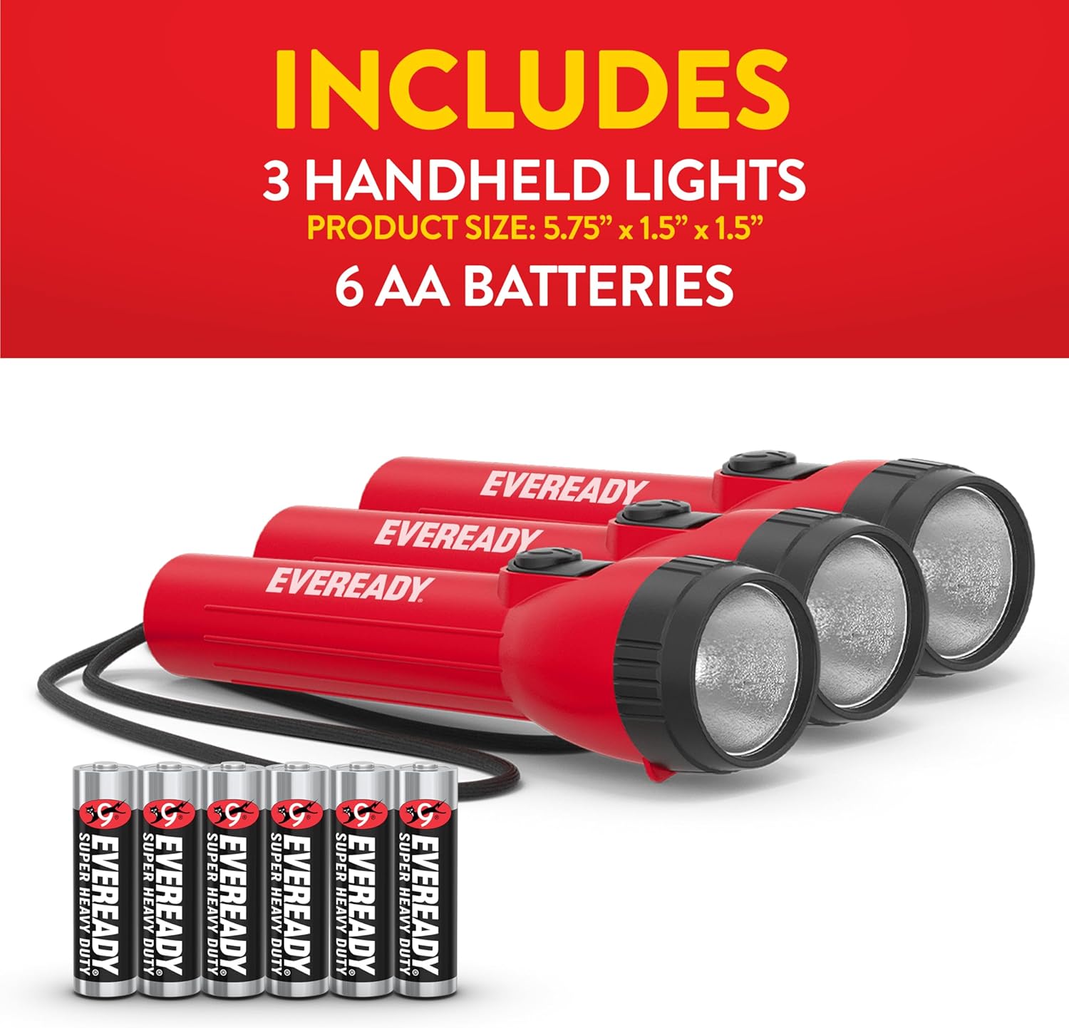 Eveready Flashlight Set 3-Piece LED AAA Batteries