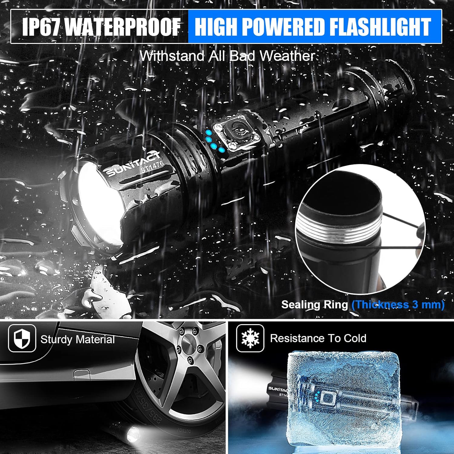 High-Luminosity Rechargeable Flashlight
